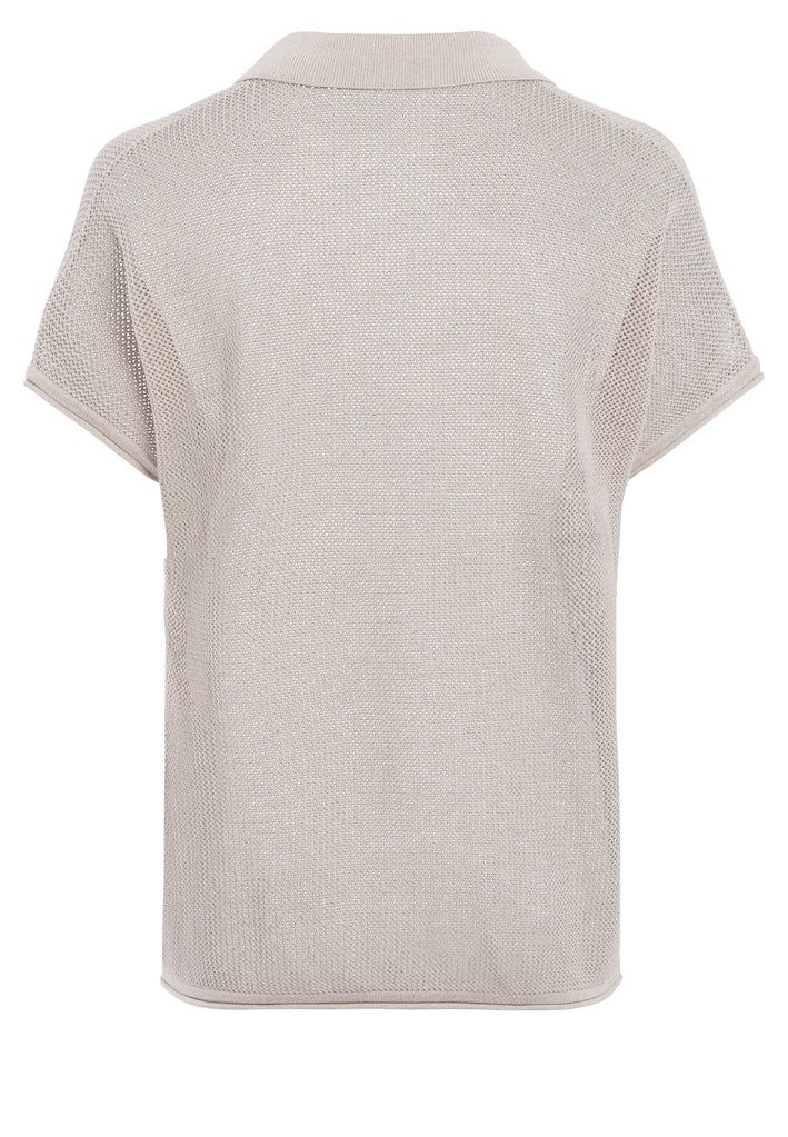 MARC AUREL Kurzarmshirt Strick light taupe günstig online kaufen