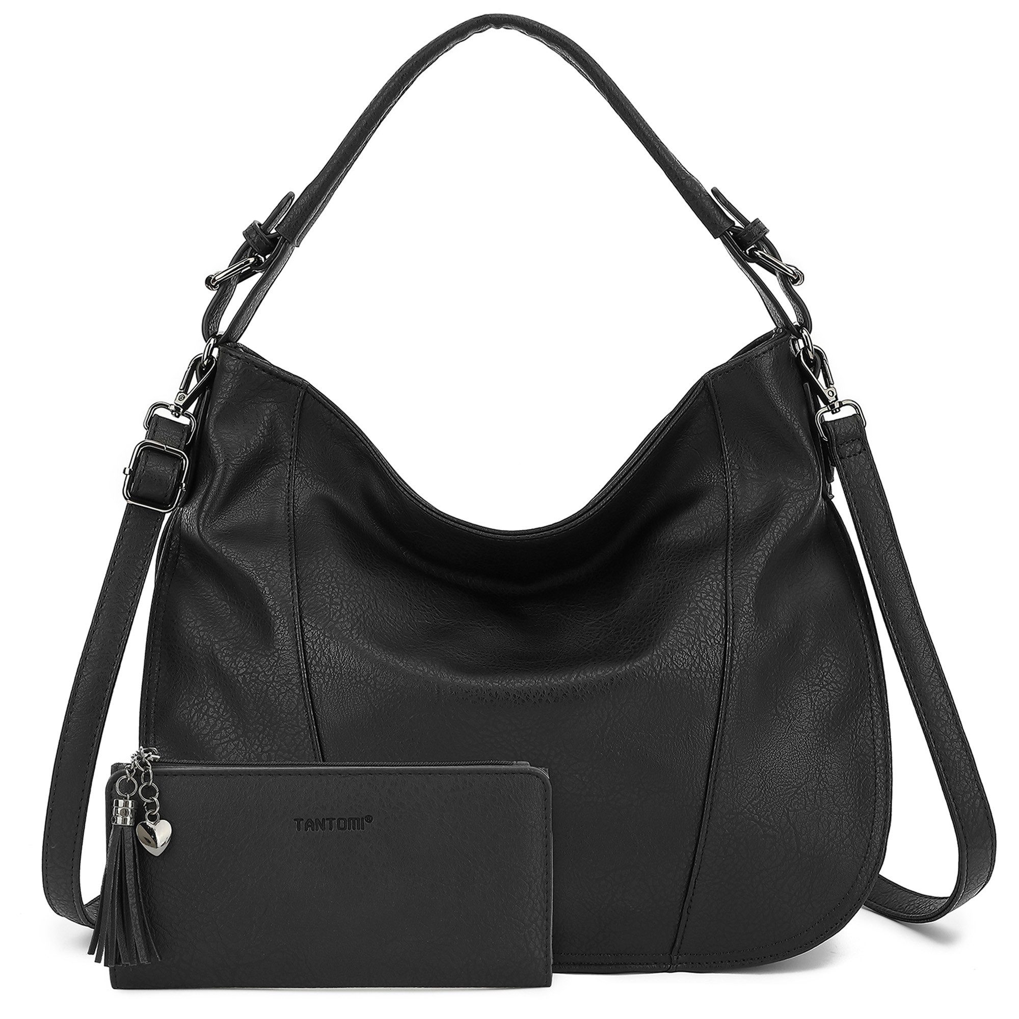 TAN.TOMI Handtasche 2-Tlg Damen Shopper - Set Vegan Handtasche Schultertasc günstig online kaufen