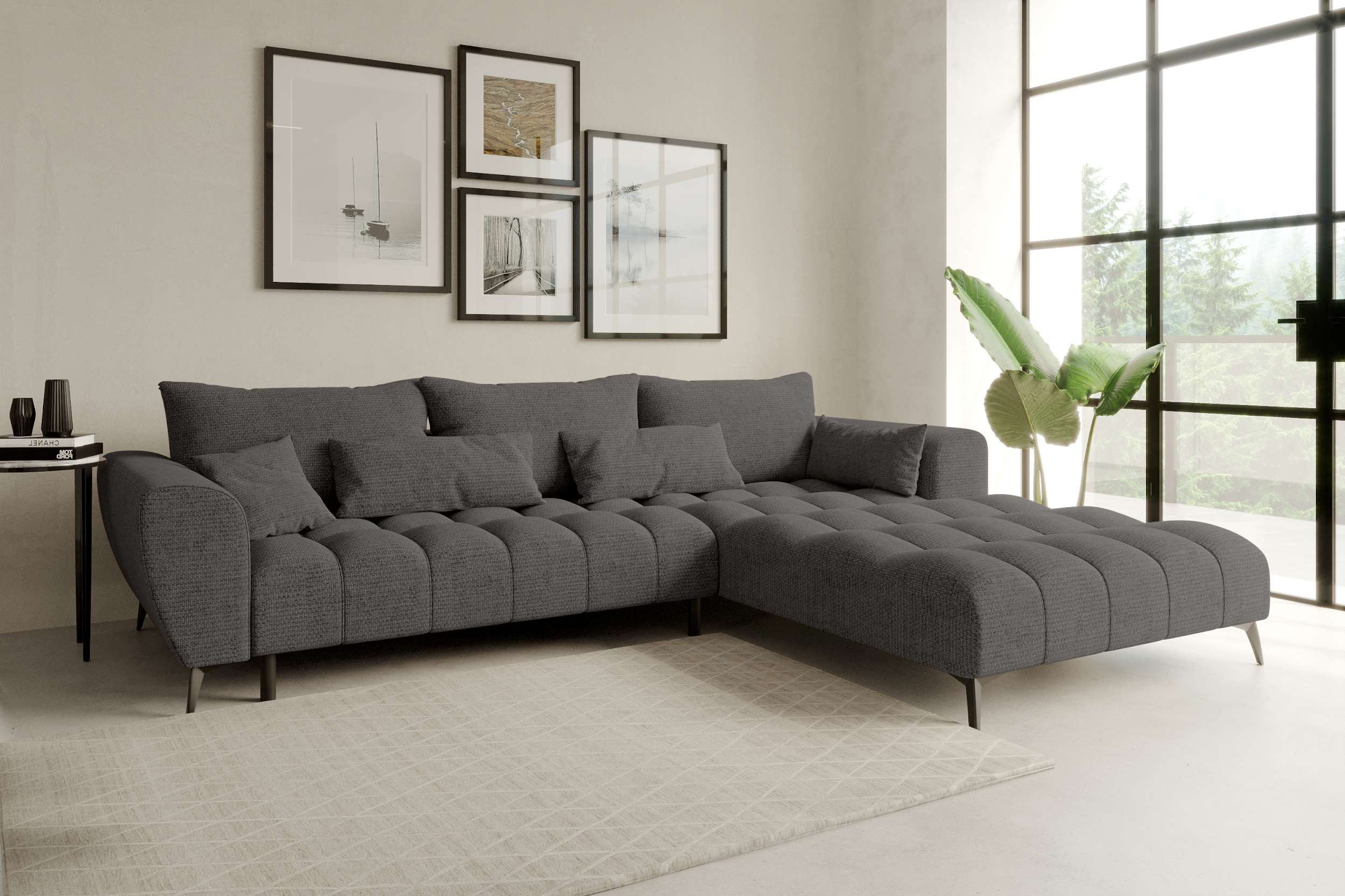 99rooms Ecksofa Ferrano, Sofa L-Form, Eckcouch, wählbar mit/ohne elektr. Si günstig online kaufen