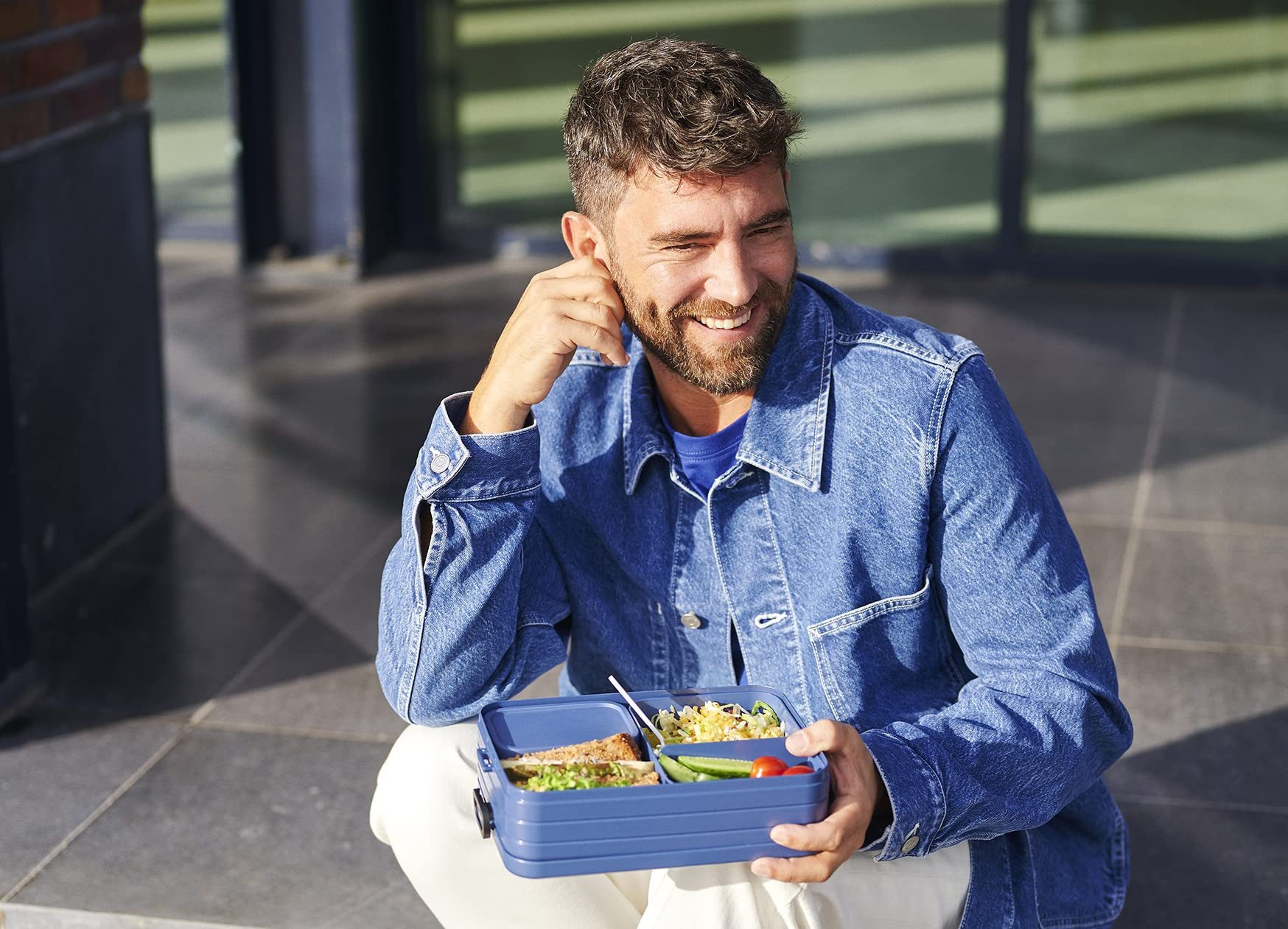 Mepal Lunchbox Take A break large - Brotdose mit Fächern - 1500 ml - Nordic blue