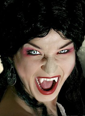Maskworld Kostüm Vampirzähne Classic, Dracula Zähne für Euer Vampir Kostüm