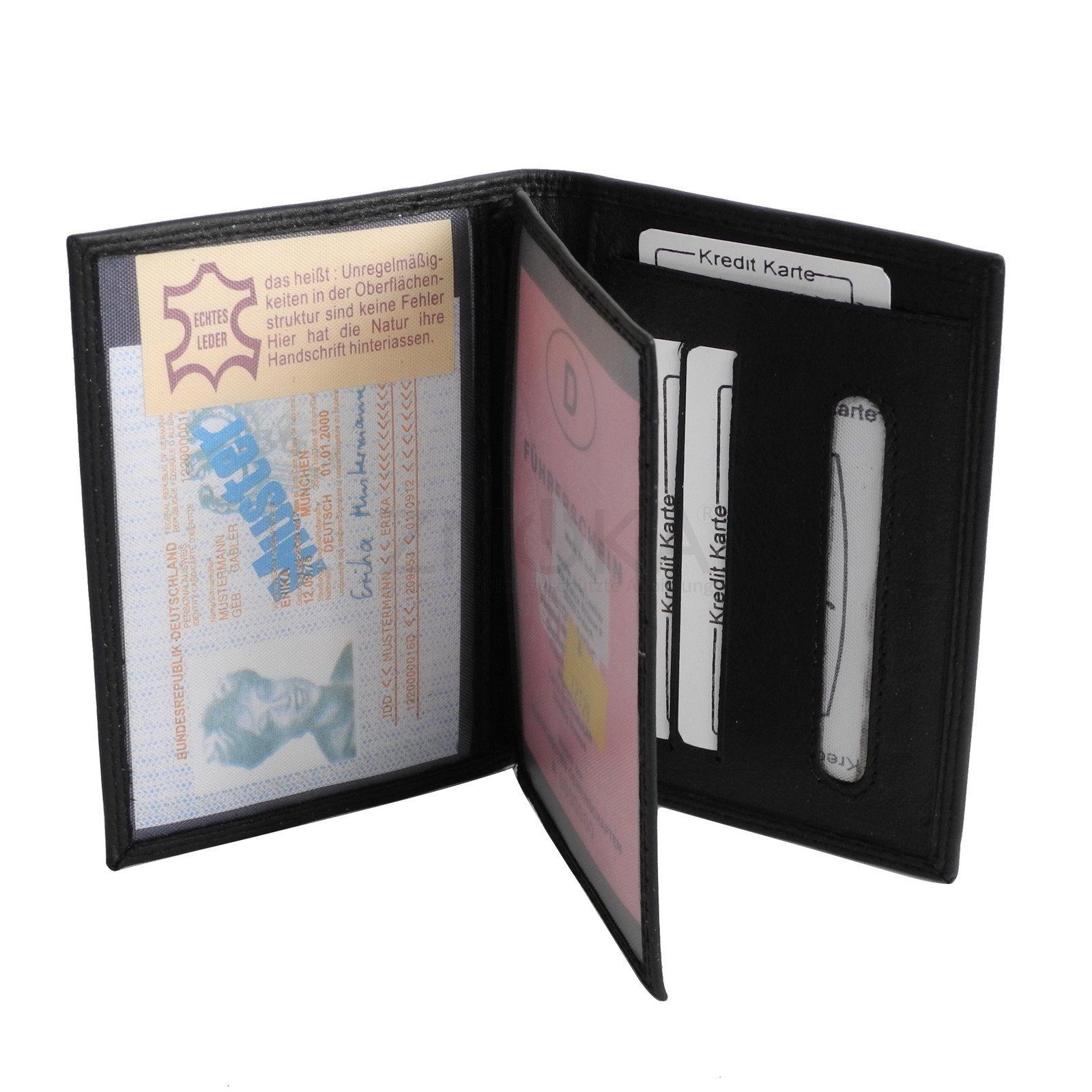 Money Maker Visitenkarten - Schwarz Money Leder Maker Kartenetui Dokumentenmappe Ausweishülle Auswahl