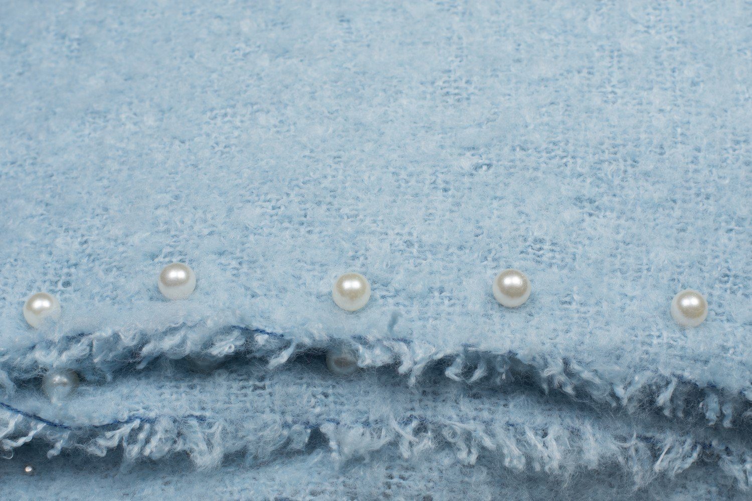 Perlen Fransen Hellblau Modeschal, Web mit Schal (1-St), und styleBREAKER