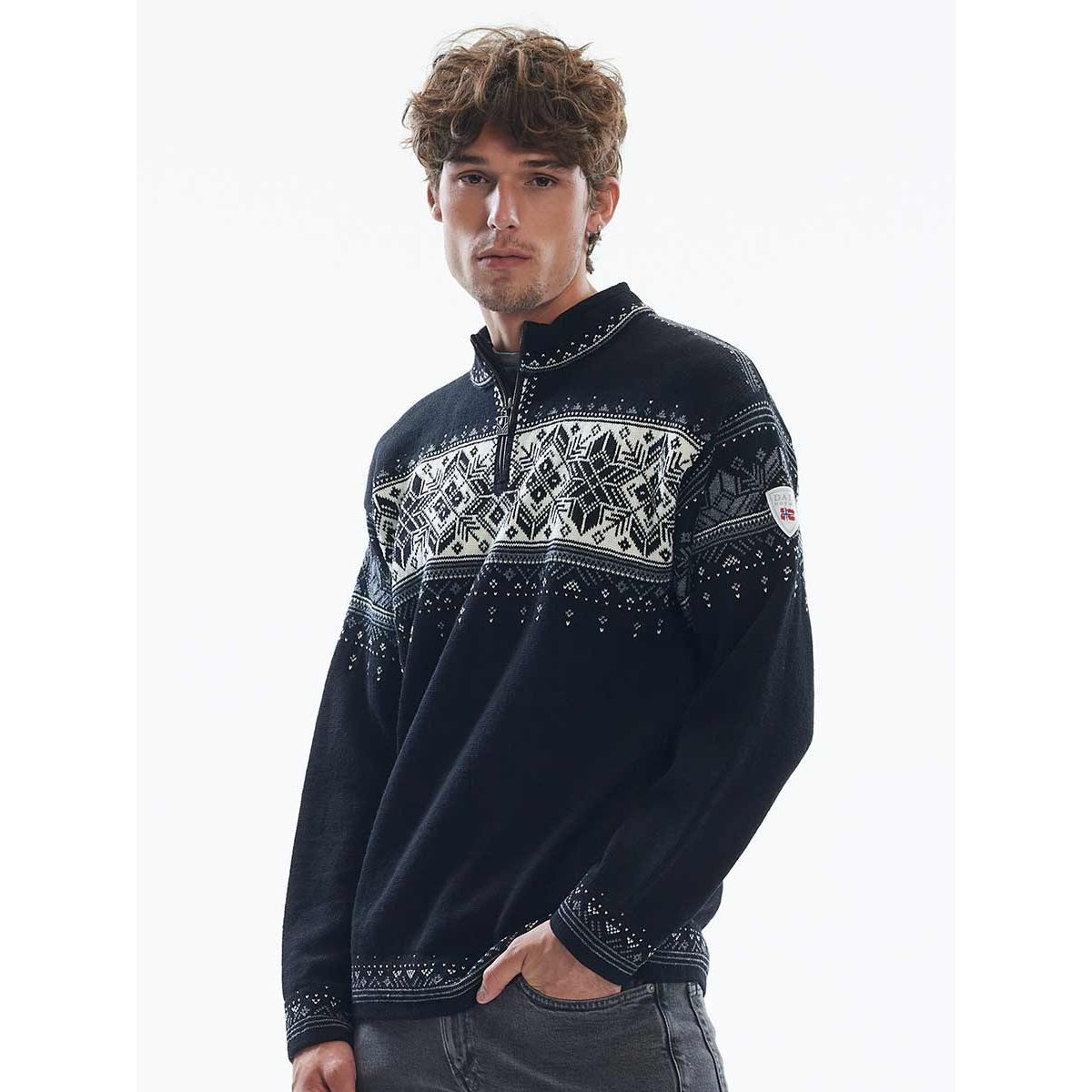 Dale of Norway Sweatshirt Blyfjell Sweater Traditioneller Herrenpullover aus 100% leichter Wolle, designed und