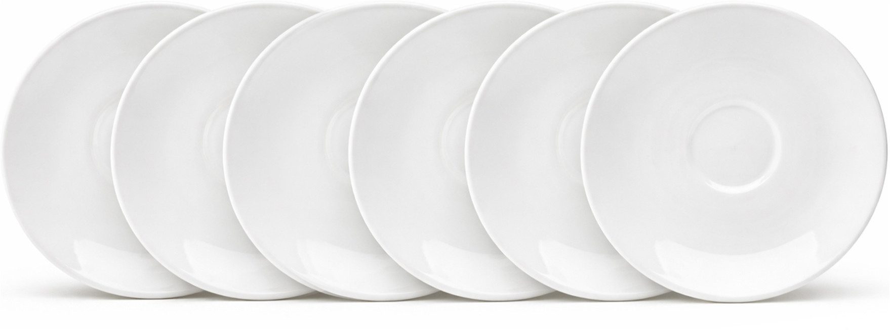van Well Untertasse Malmö Kaffee-Untertasse 14,5 cm, 6 Stück, (6 St), Teller Set, Steingut, spülmaschinen-/mikrowellengeeignet