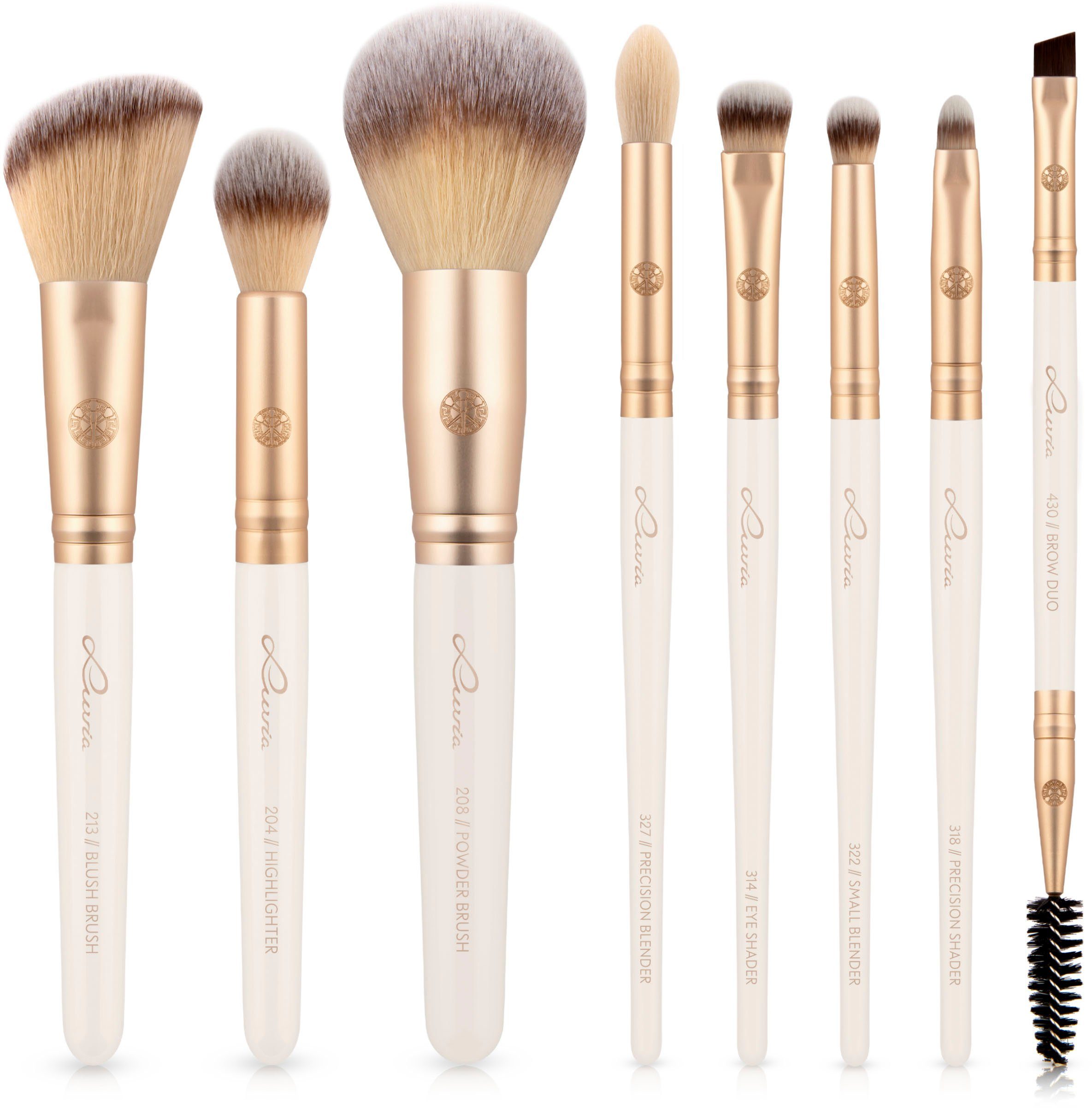 Luvia 11-tlg., Cosmetics Kosmetikpinsel-Set Prime Schmink-Set Vegan Champagne,