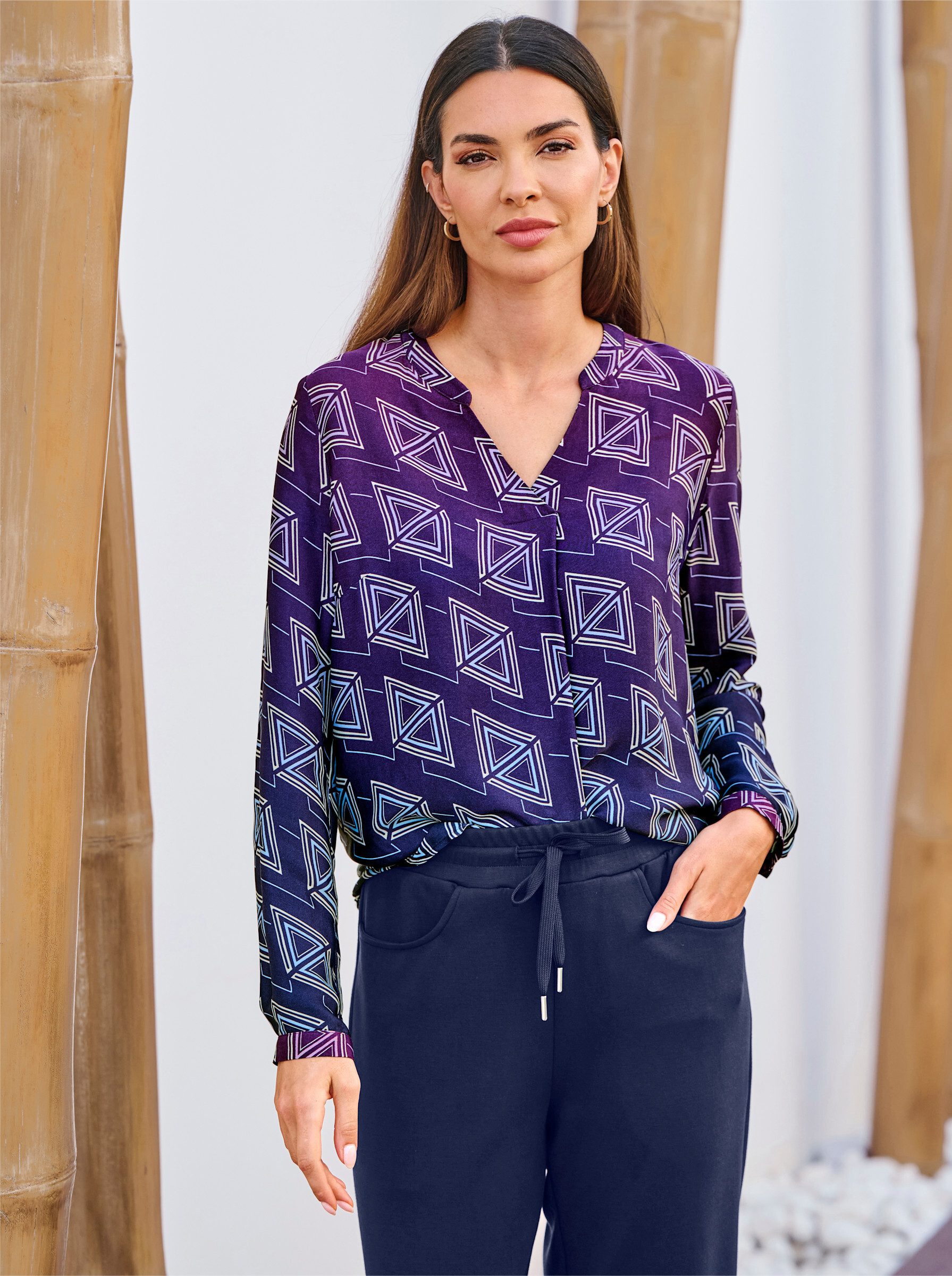heine Klassische Bluse Druckbluse Langarm