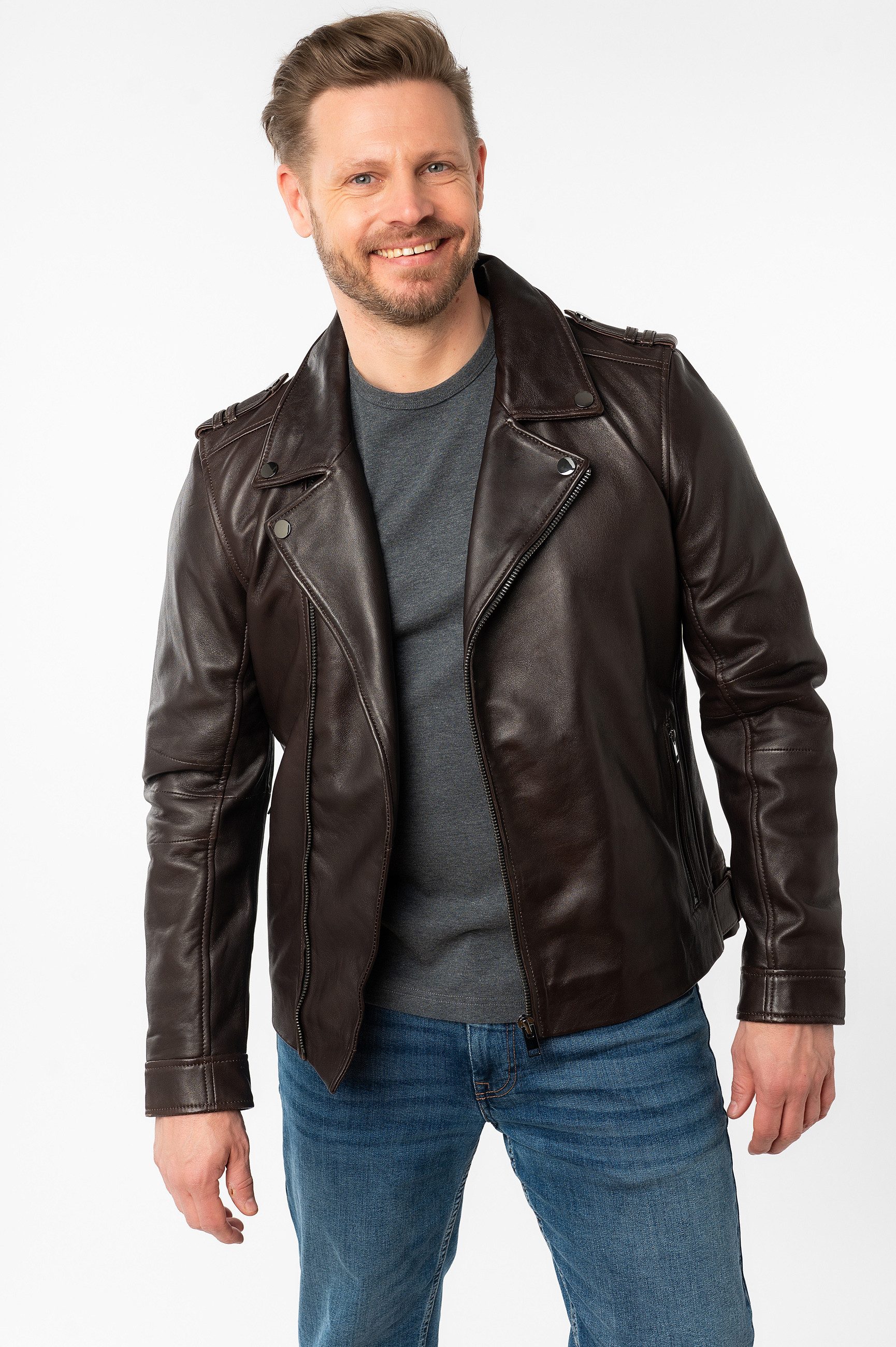 Mauritius Lederjacke MMRibano SF mit Reverskragen günstig online kaufen