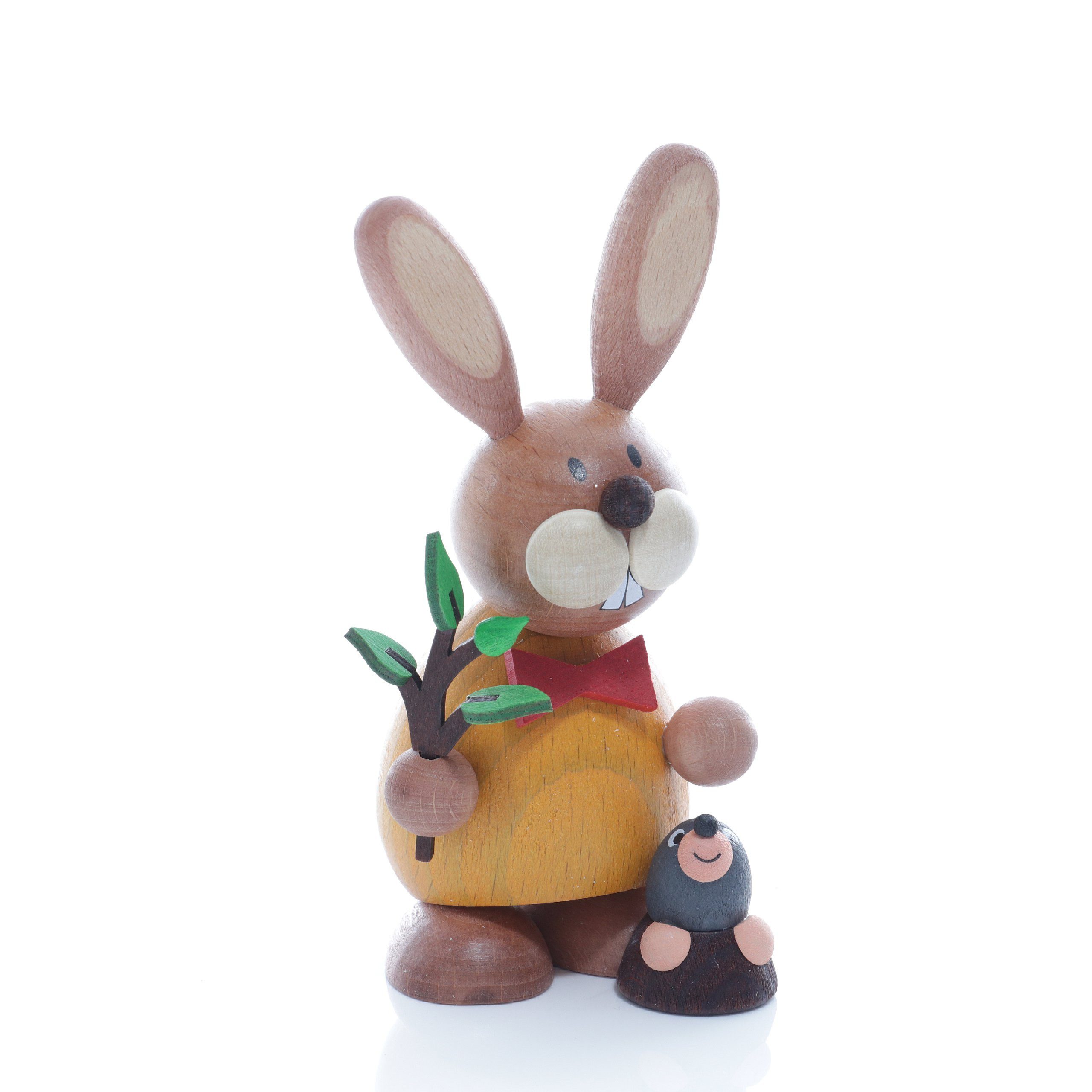 Ullrich Kunsthandwerk Osterhase Osterdekoration Osterhase mit Zweig und Maulwurf BxH 6x12cm NEU