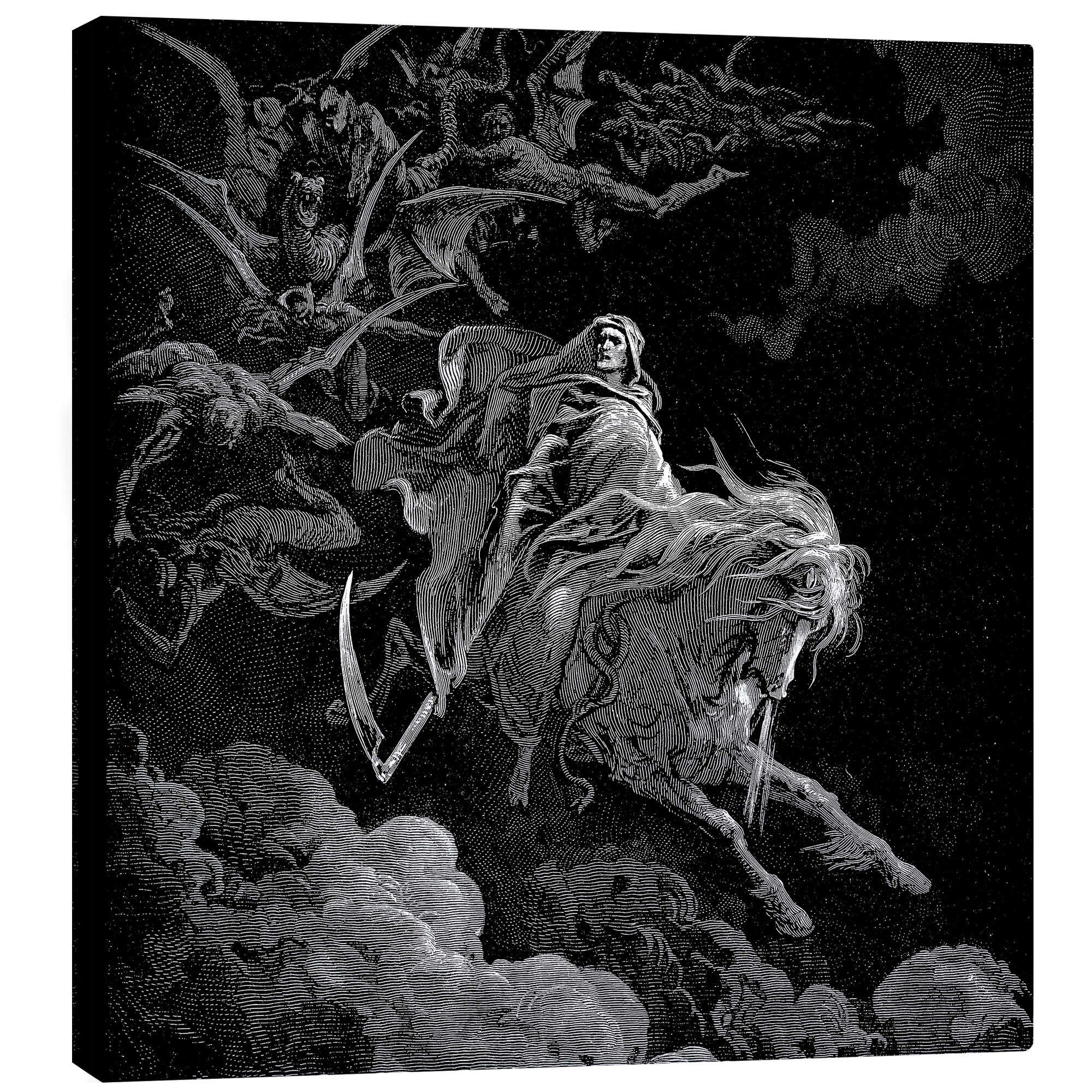Posterlounge Wandbild Der Tod auf einem blassen Pferd, Gustave Doré, erhältlich als Poster, Leinwandbild, Wandsticker oder Acrylglasbild