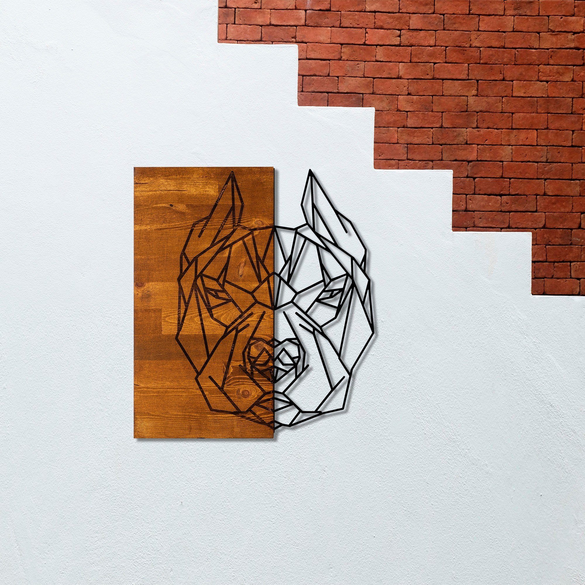 Wallity Wanddekoobjekt SKL1292,Schwarz, 51 x Holz 50% cm, 58