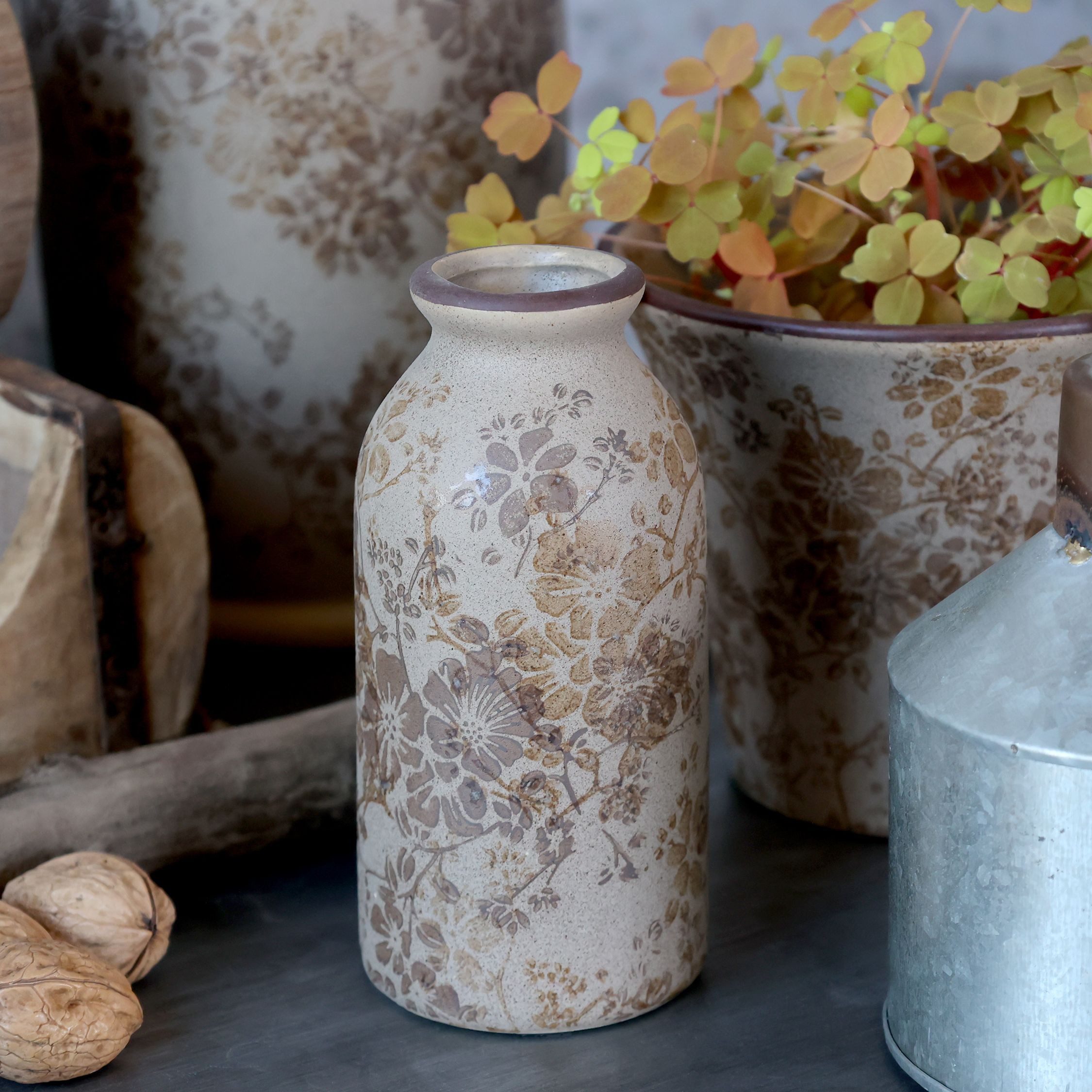 Chic Antique Dekovase Chic Antique * Melun Flasche H15,5/D7,5 cm latte Kera günstig online kaufen