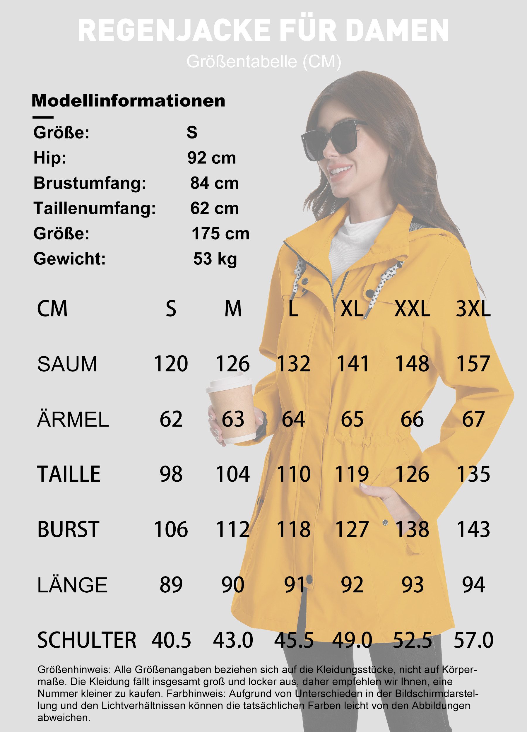 ATLASLAVA Regenjacke Damen Lang – Wasserdicht & Atmungsaktiv mit Kapuze (1- günstig online kaufen