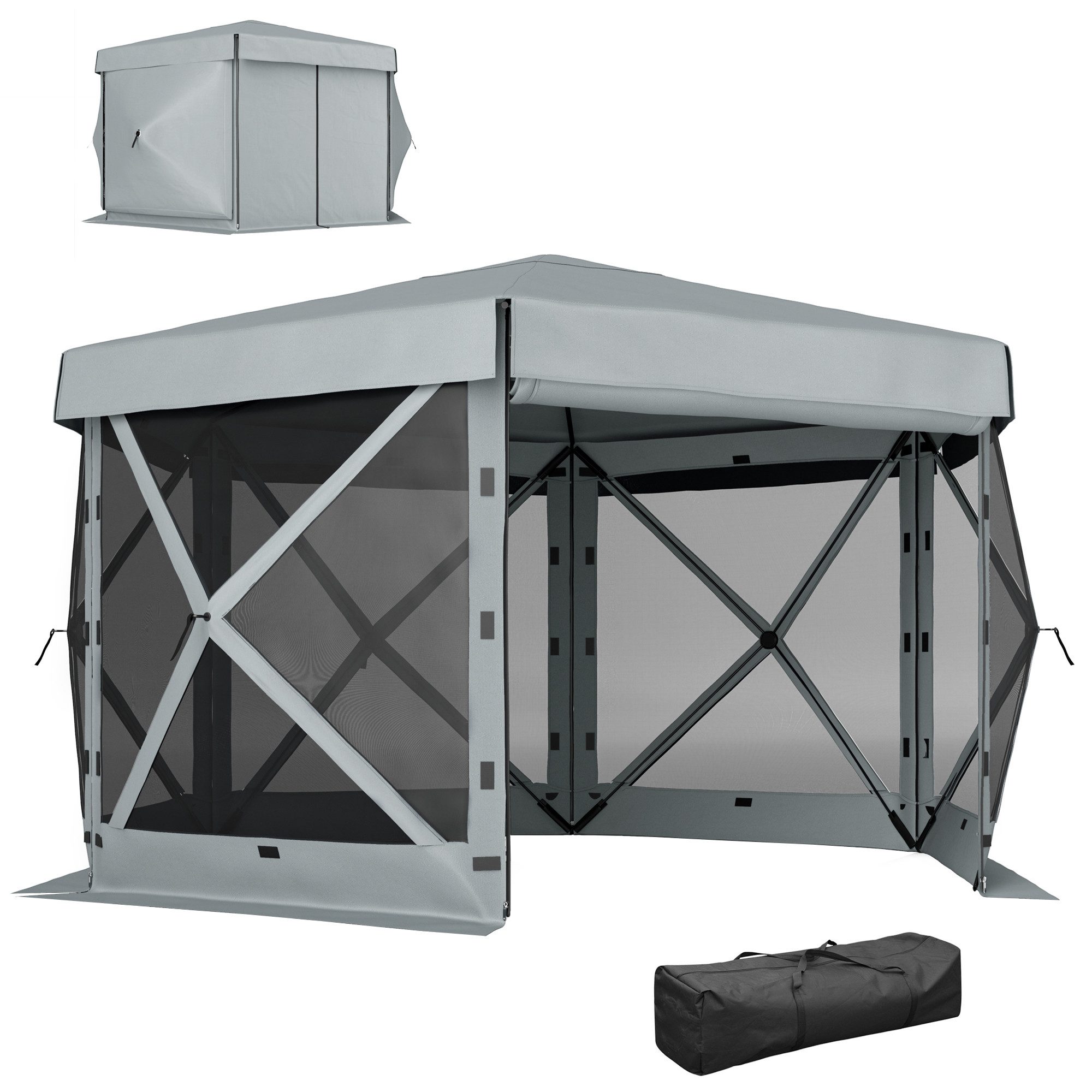 Outsunny Faltpavillon sechseckig, ca. 3,6x3m, UV günstig online kaufen