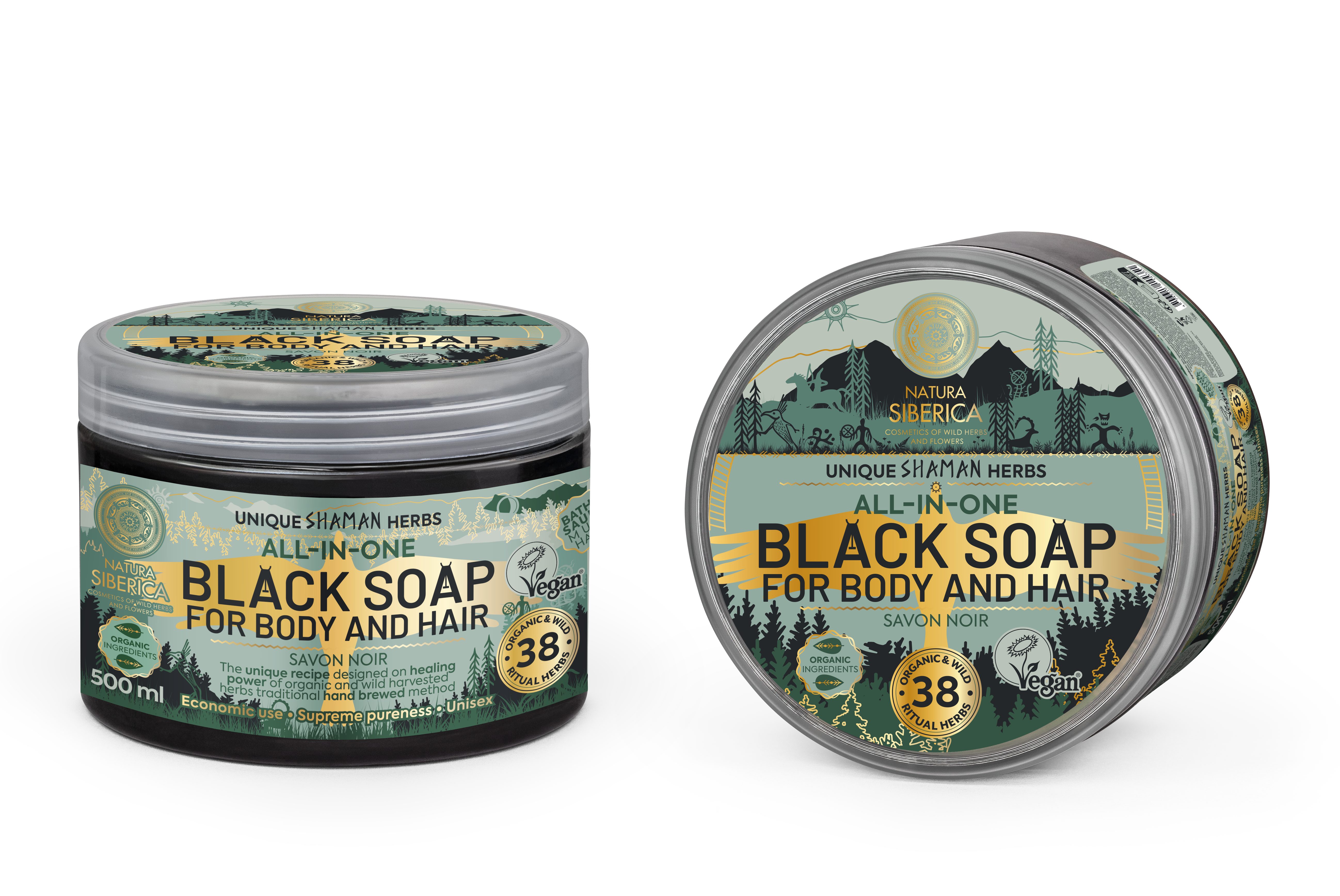 Natura Siberica Duschgel Traditional Black Soap for Body and Hair - All in one