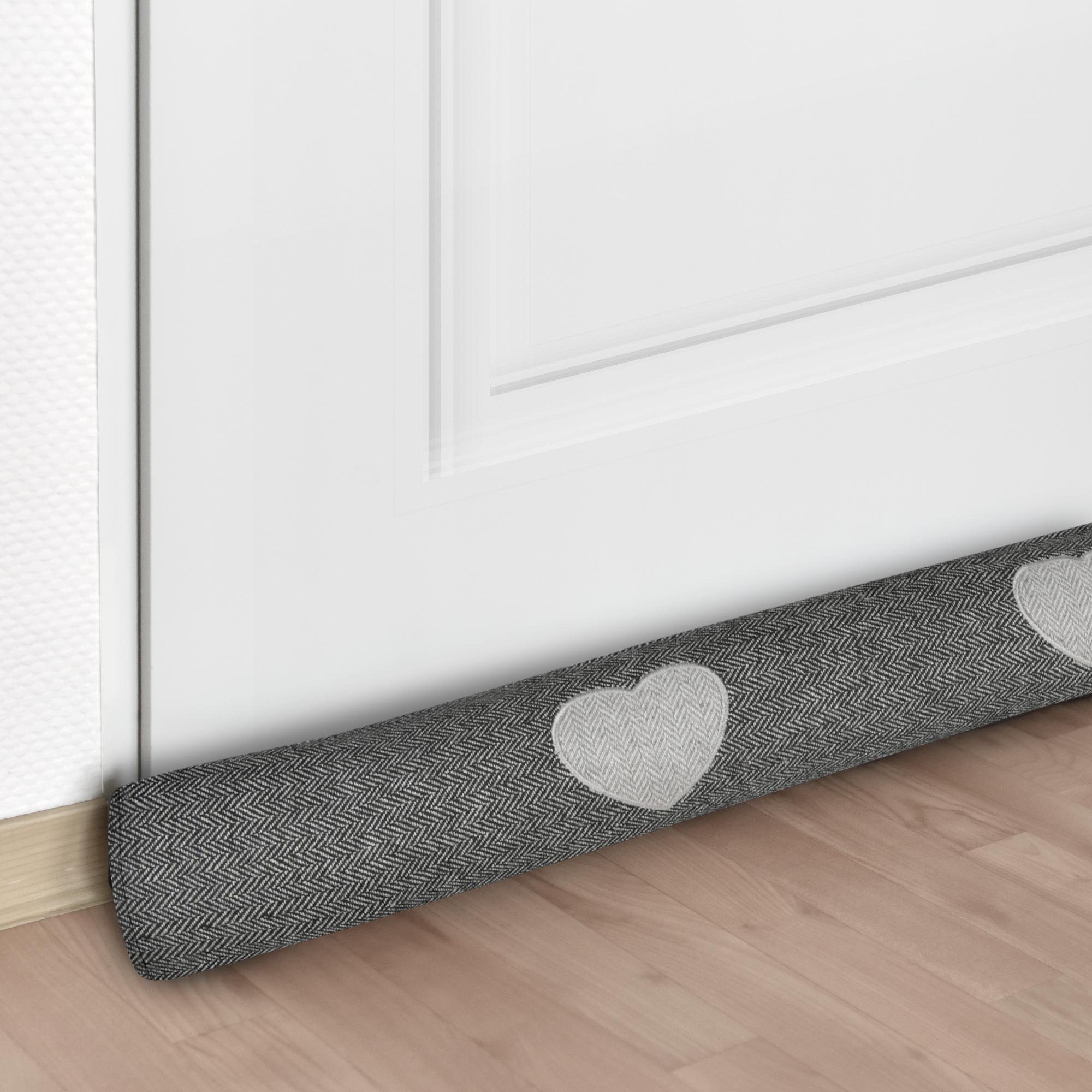 Beautissu Zugluftstopper 2er Set Zugluftstopper 120 cm lang Tuuli HR, Anthrazit, Windstopper als Türvorleger, Haustür Rolle und Kälteschutz Luftstopper – Bild 5 von 5