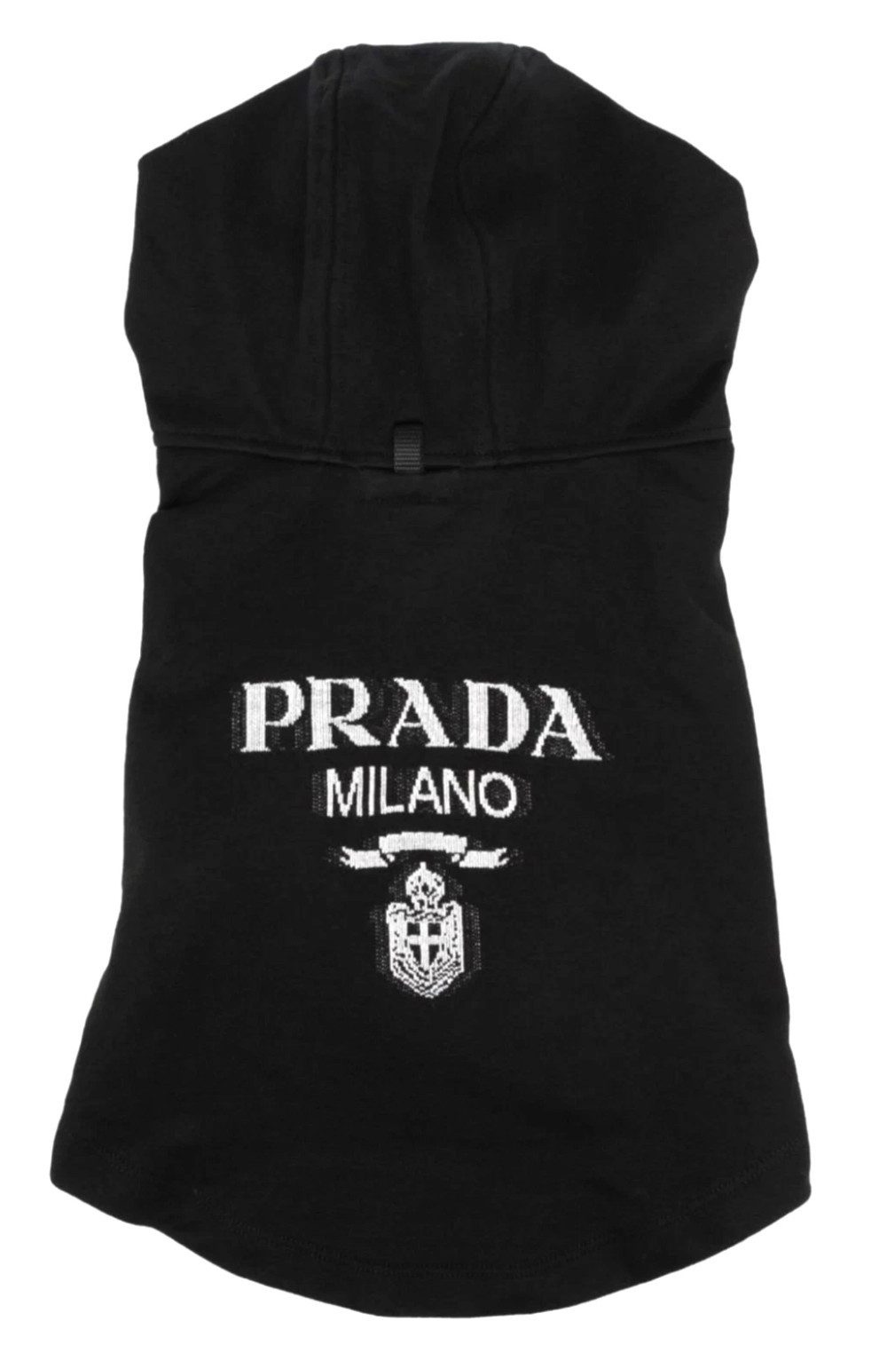 PRADA Hundepullover PETS Hunde Logo-Hoodie Jacke Sweatshirt, Kapuze mit Kordelzug,Schlaufe am Rücken,Reißverschluss