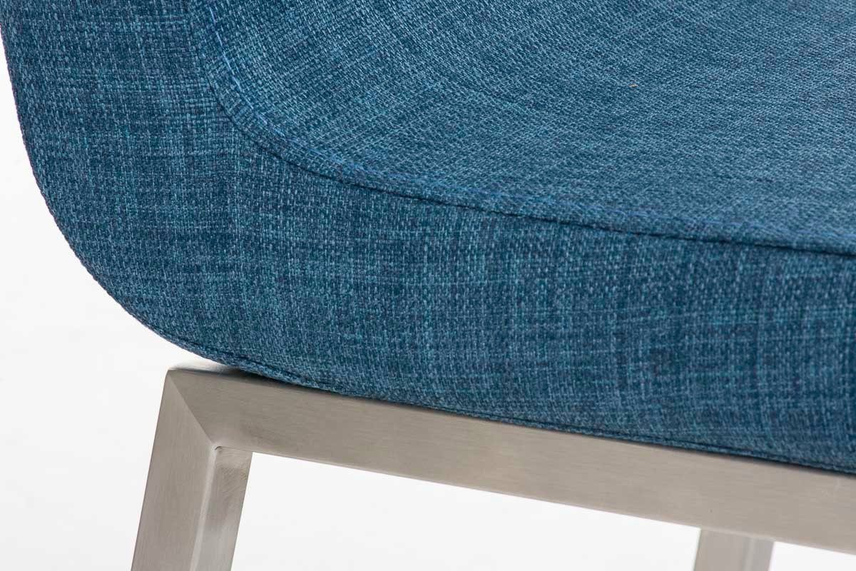 Edelstahl blau (Küchenstuhl mit - Metall gepolsterter TPFLiving hochwertig Wohnzimmerstuhl), gebürstet Sitzfläche Sitzfläche: Stoff - - Gestell: Konferenzstuhl - Colle Esstischstuhl Esszimmerstuhl