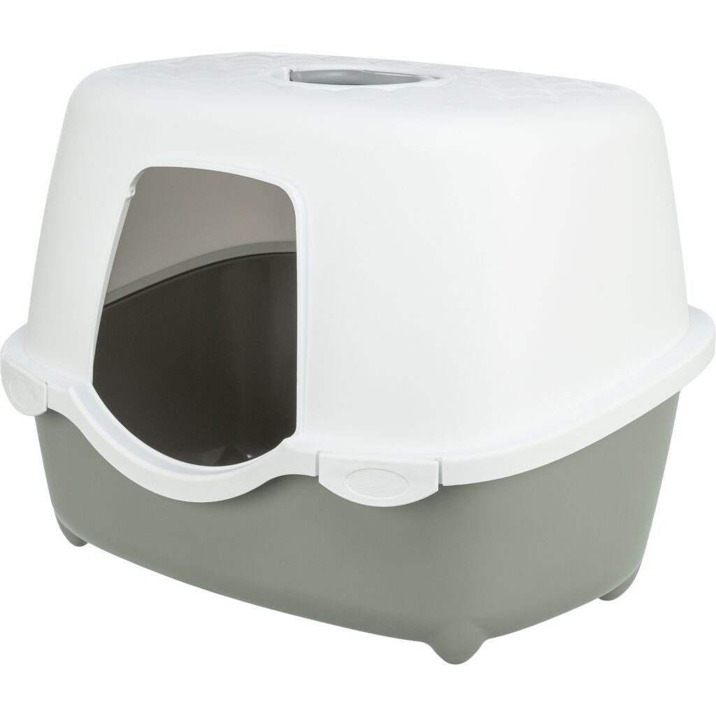 TRIXIE Katzentoilette Outdoor Katzentoilette Davio Top mit überdachtem Eingang - salbei/weiß