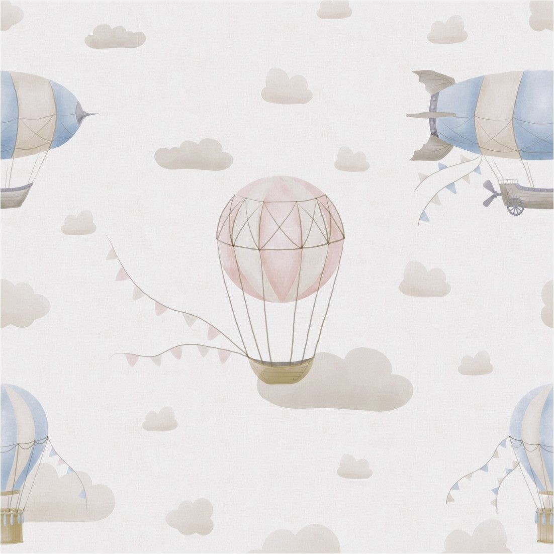 Tadessi Fototapete TADESSI Wolken M1-No.11864 Tapete Luftballons Blau Creme günstig online kaufen