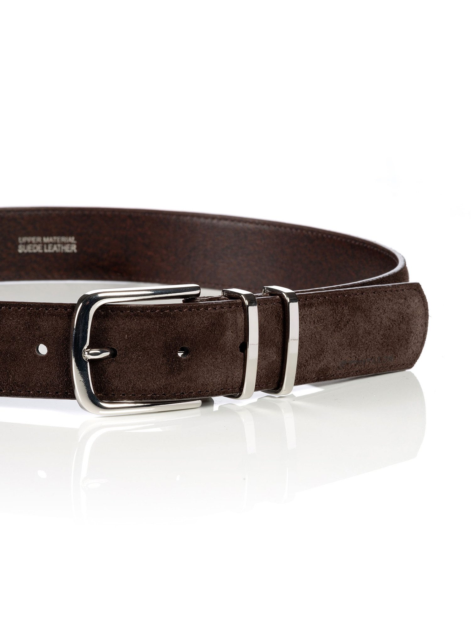 TOM TAILOR Synthetikgürtel TTMILLIE Veloursleder mit Ziernähten – 3,5 cm breit