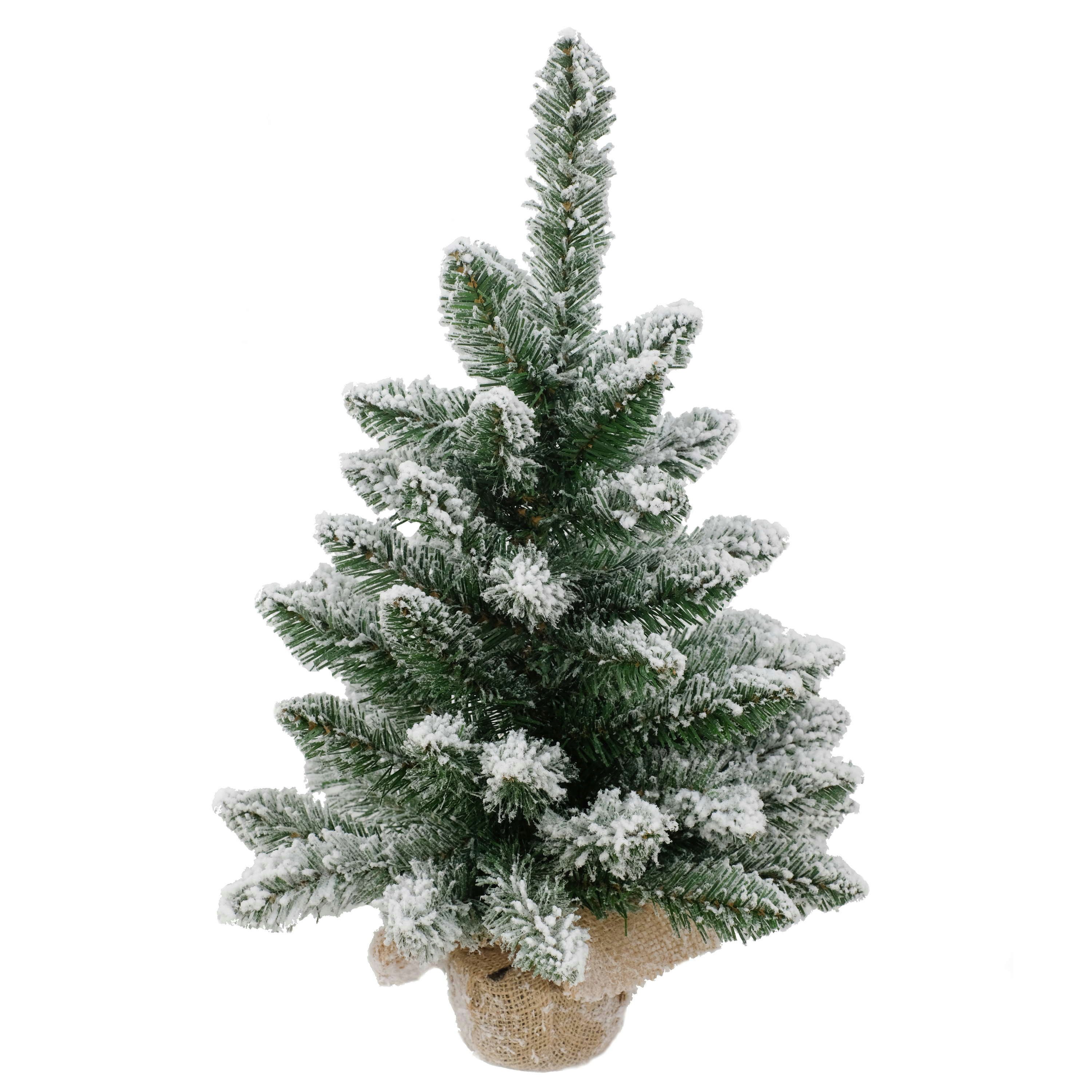 artplants Künstlicher Weihnachtsbaum Künstlicher Weihnachtsbaum KIRUNA, beschneit, Jutesack, 30cm, Ø20cm