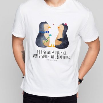 Mr. & Mrs. Panda T-Shirt Pinguin Pärchen - Weiß - Geschenk, Liebespaar, Männer, große Liebe, G (1-tlg)