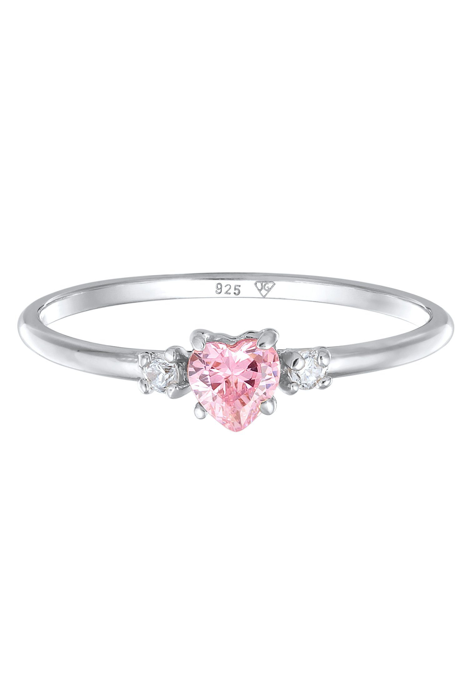 Elli Fingerring Herz Zirkonia Liebe Verlobung 925 Silber, Herz günstig online kaufen