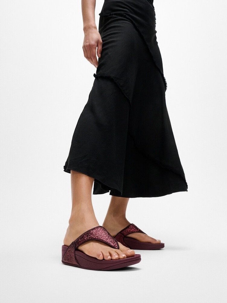 Fitflop LULU CRINKLED SHIMMER Zehentrenner Slides, Badeschuh mit Glitter günstig online kaufen