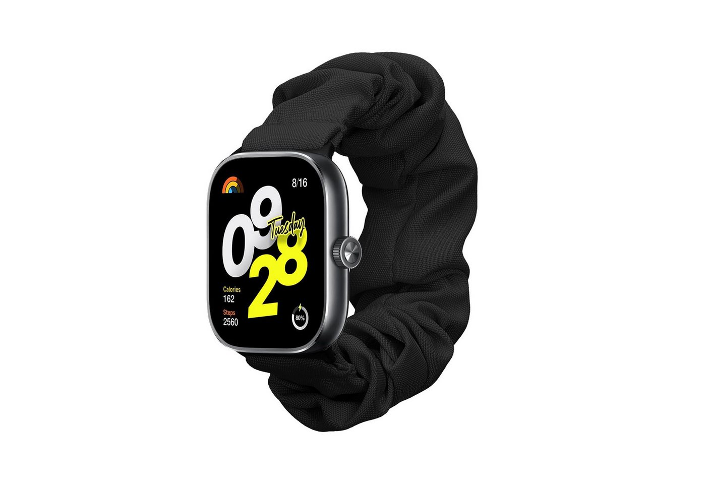 kwmobile Smartwatch-Armband Ersatz Armband für Xiaomi Redmi Watch 5 & 4 / Smart Band 8 Pro / Smart, Smartwatch Scrunchie Strap Schwarz