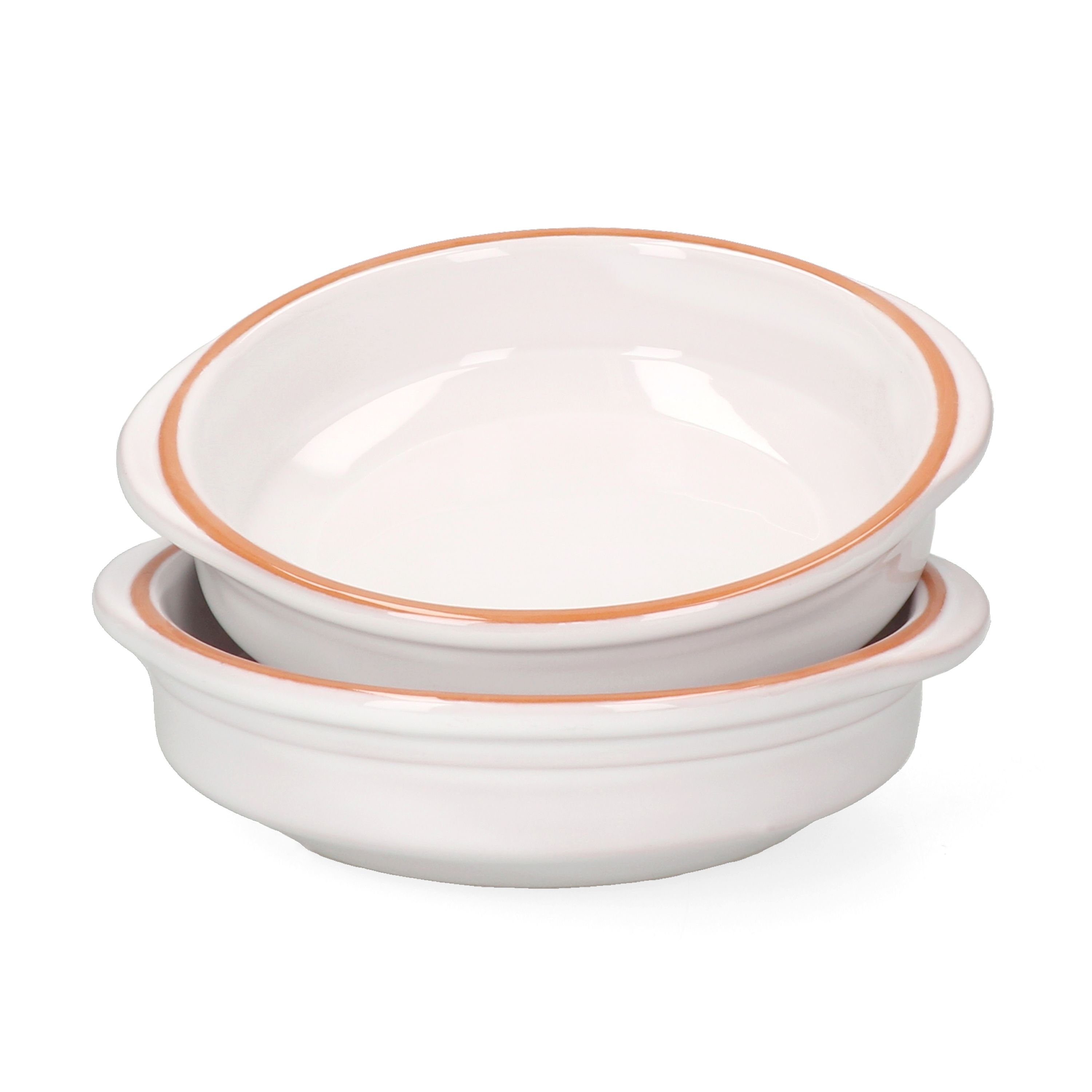 Tapas-Schale 2er Set Cazuela WEISS Ton-Schale Ille Ø 16cm Größe M Mittelalter
