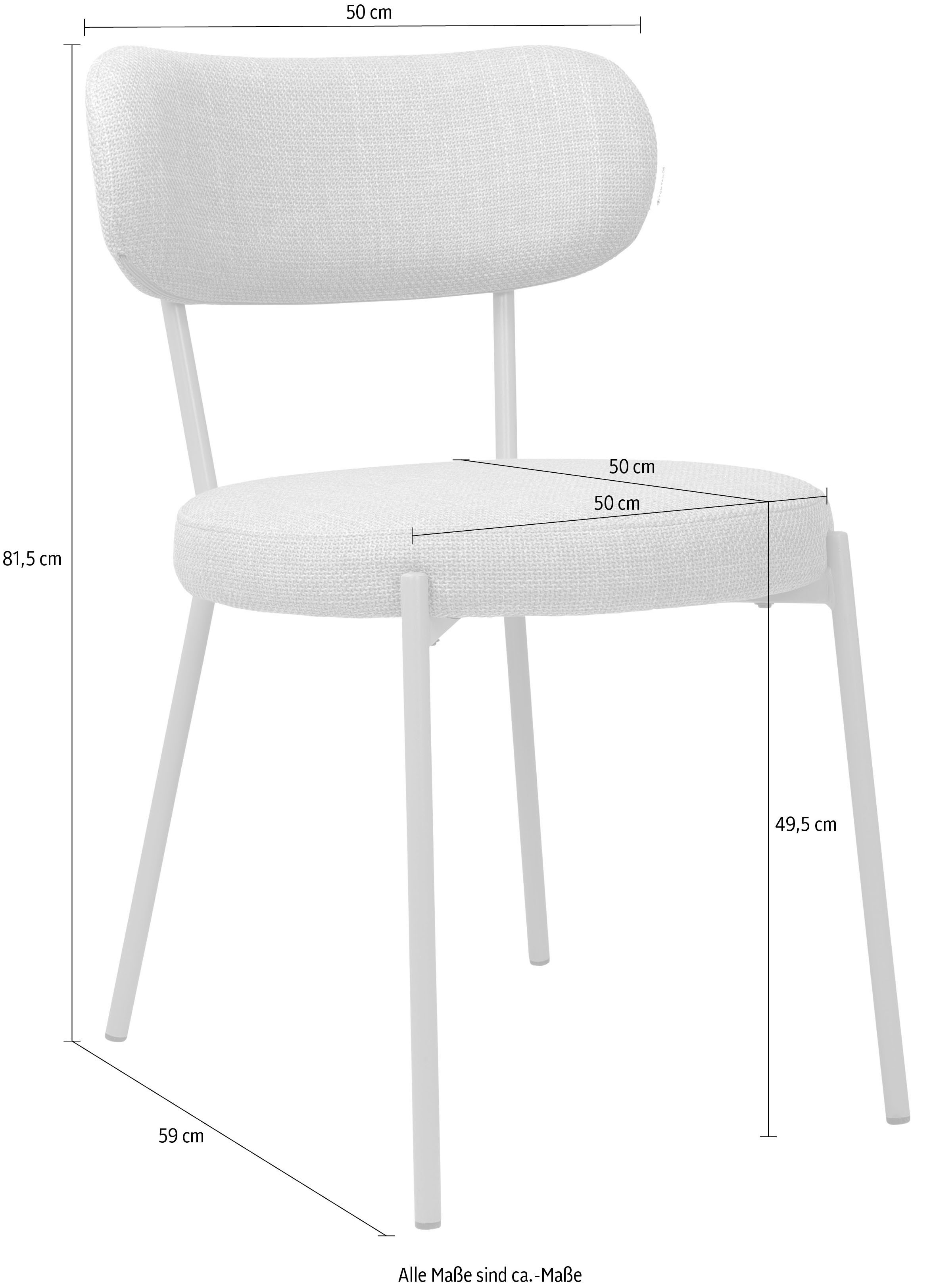 TOM TAILOR HOME 4-Fußstuhl SOFT PAD CHAIR (Set, 2 St), Esszimmerstuhl, 4-Fußgestell, mit Rückenausschnitt