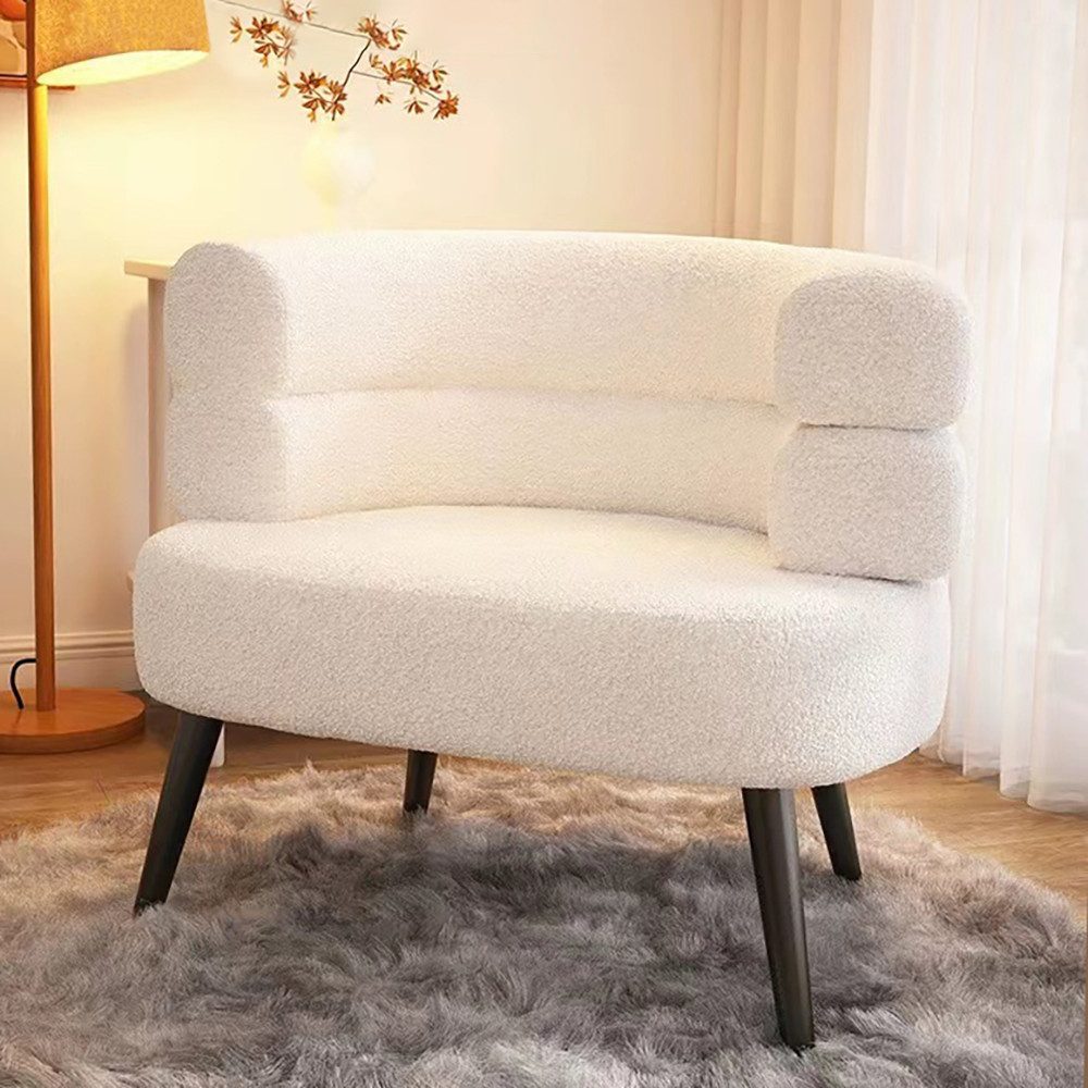 Muxing Sessel Polstersessel weich gepolstert mit Armlehnen Schminksessel Weiß (1-St)