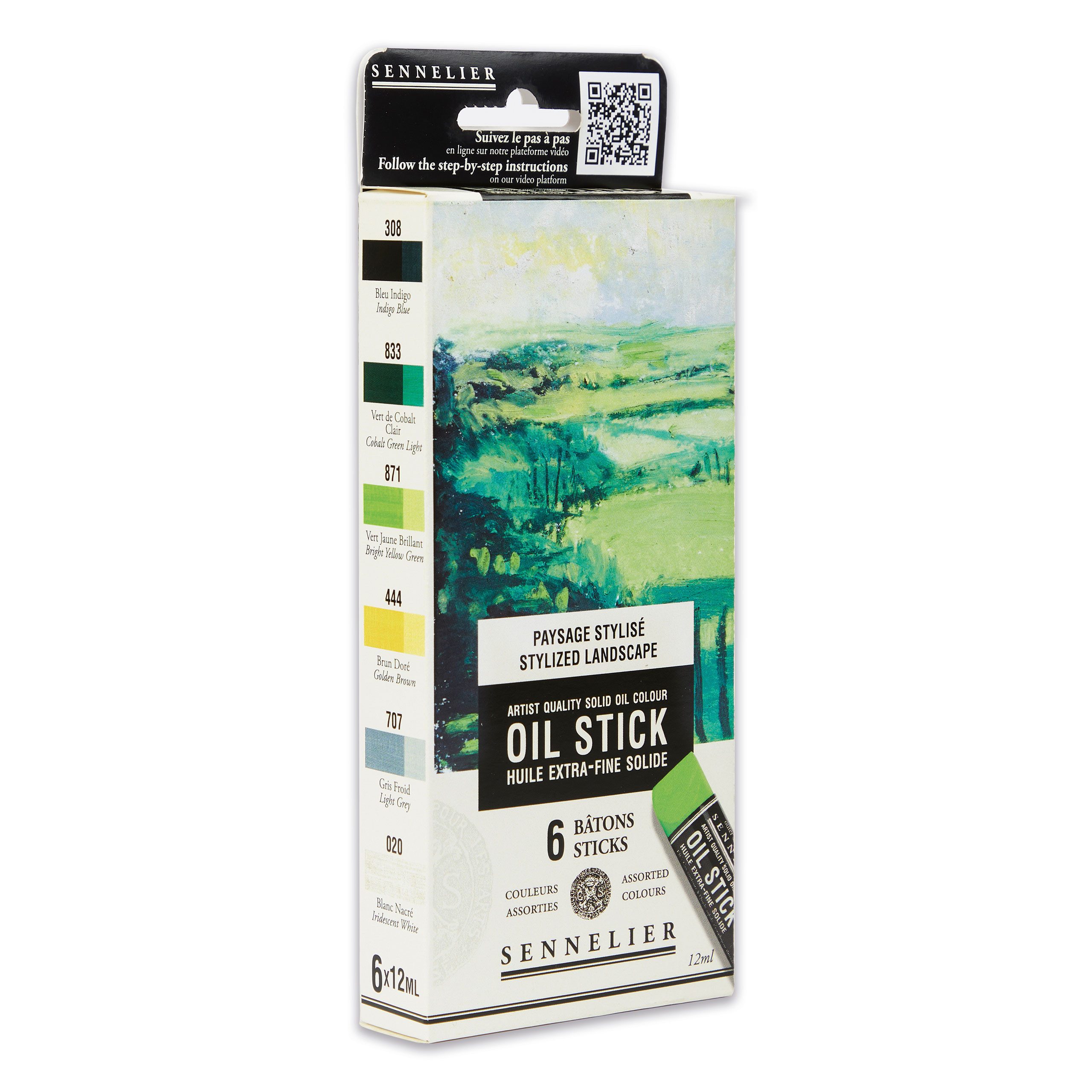 SENNELIER Ölfarbe Set mit 6 Mini Oil Sticks - abstrakte Landschaft - N130116.05
