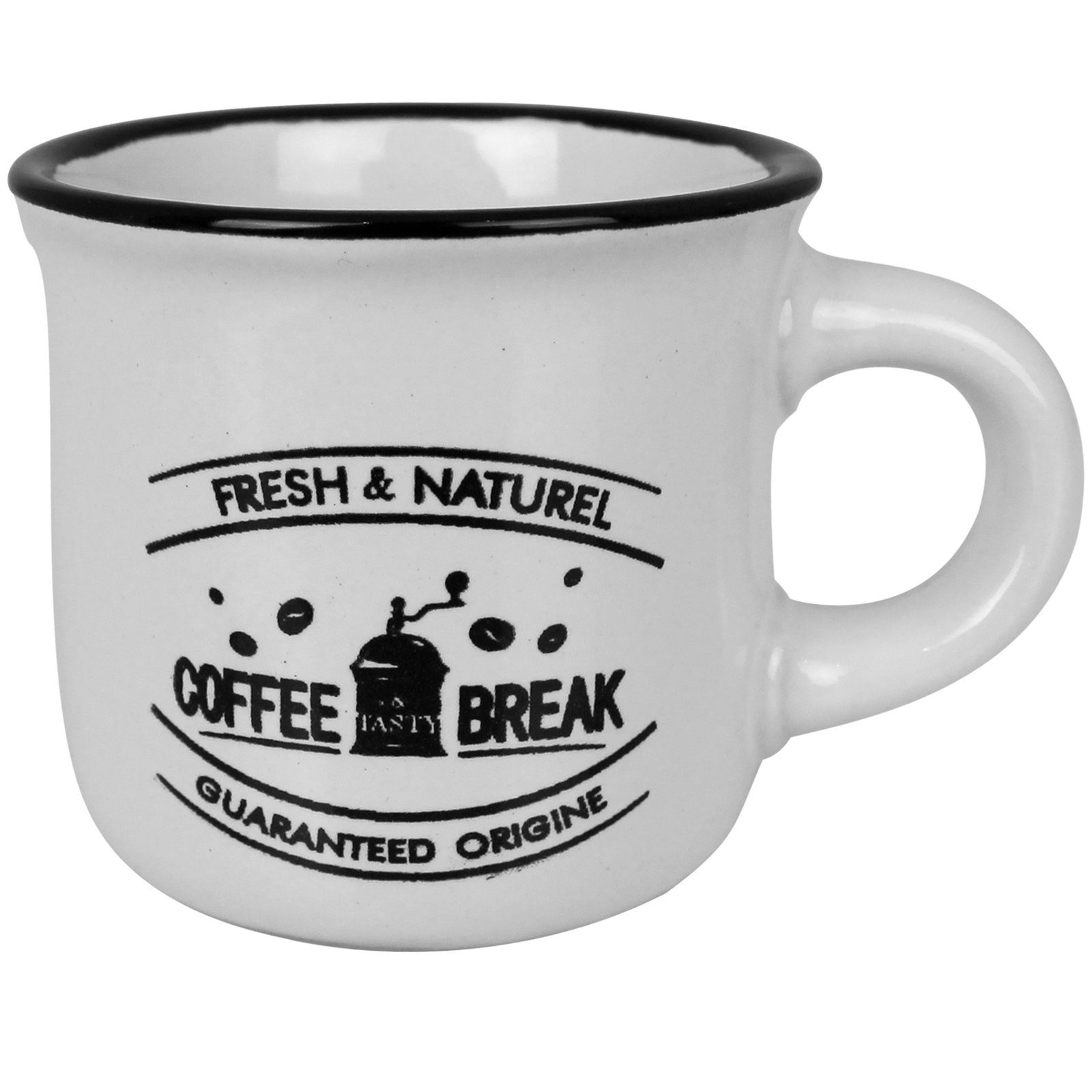 Koopman Tasse Kaffeetassen Bistro 6er Becher 60 Kaffeebecher Kaffeegeschirr ml Tee Geschirr Set Henkeltassen, Set Tassenset Kaffee