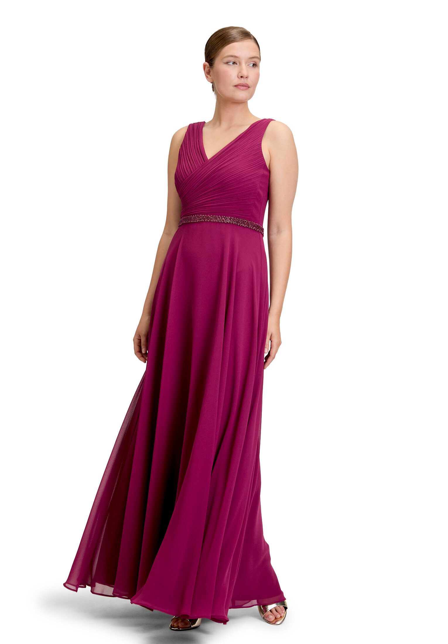 Vera Mont Abendkleid Damen mit Plissee Dekoelemente