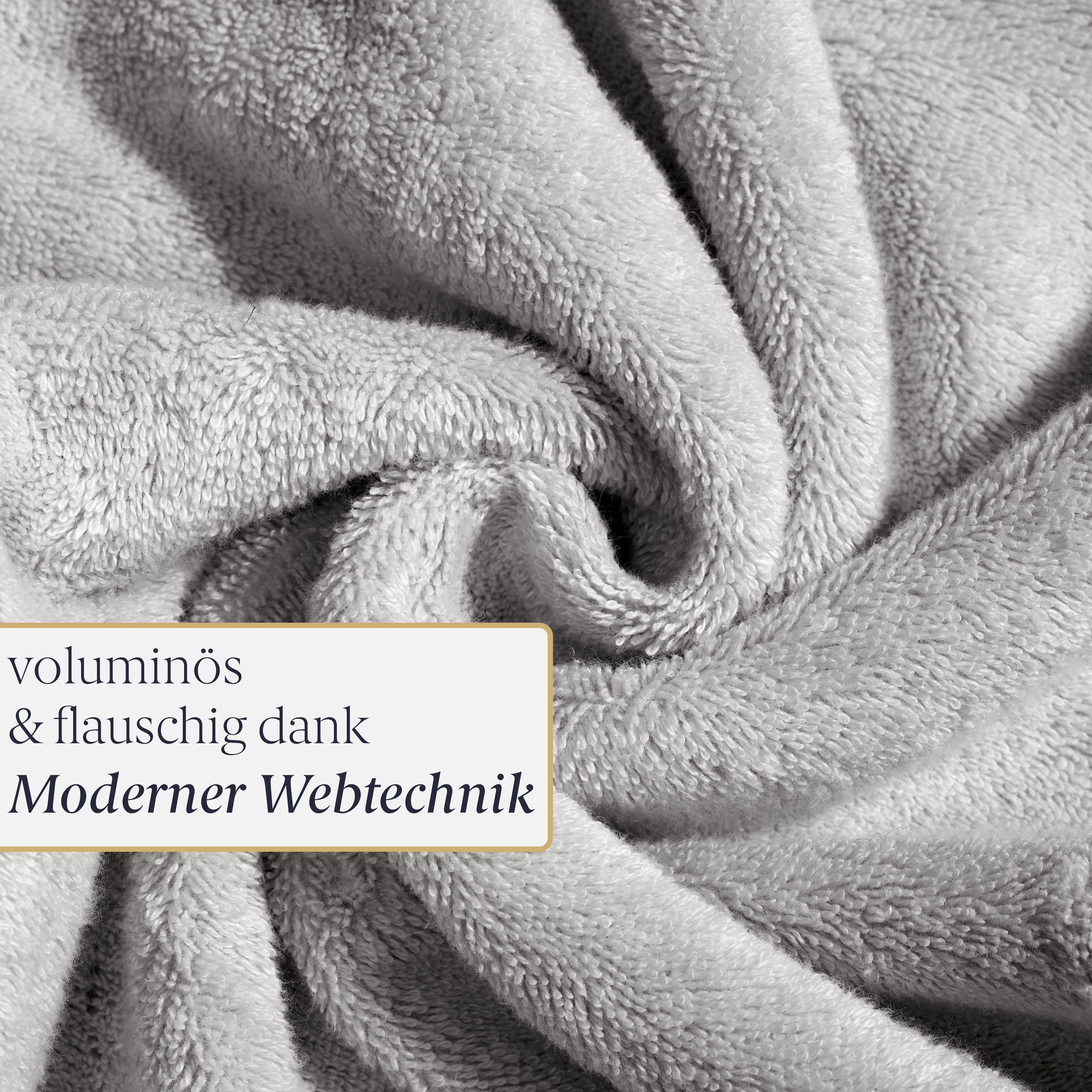 cm (2-St), und Liebenstein Baumwolle, aus feinster hellgrau außergewöhnlich 50x100 Gästehandtuch weich Gästehandtücher Premium saugstark