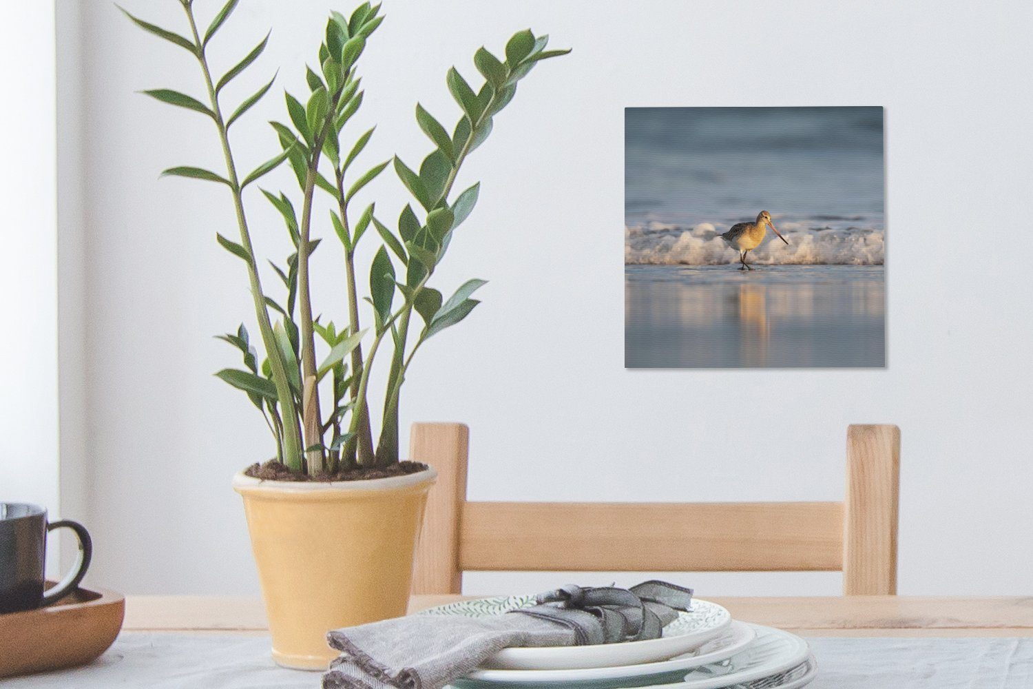 Schlafzimmer Leinwandbild OneMillionCanvasses® für Bilder Leinwand der Küstenlinie, St), entlang Wohnzimmer (1 Rotschenkel