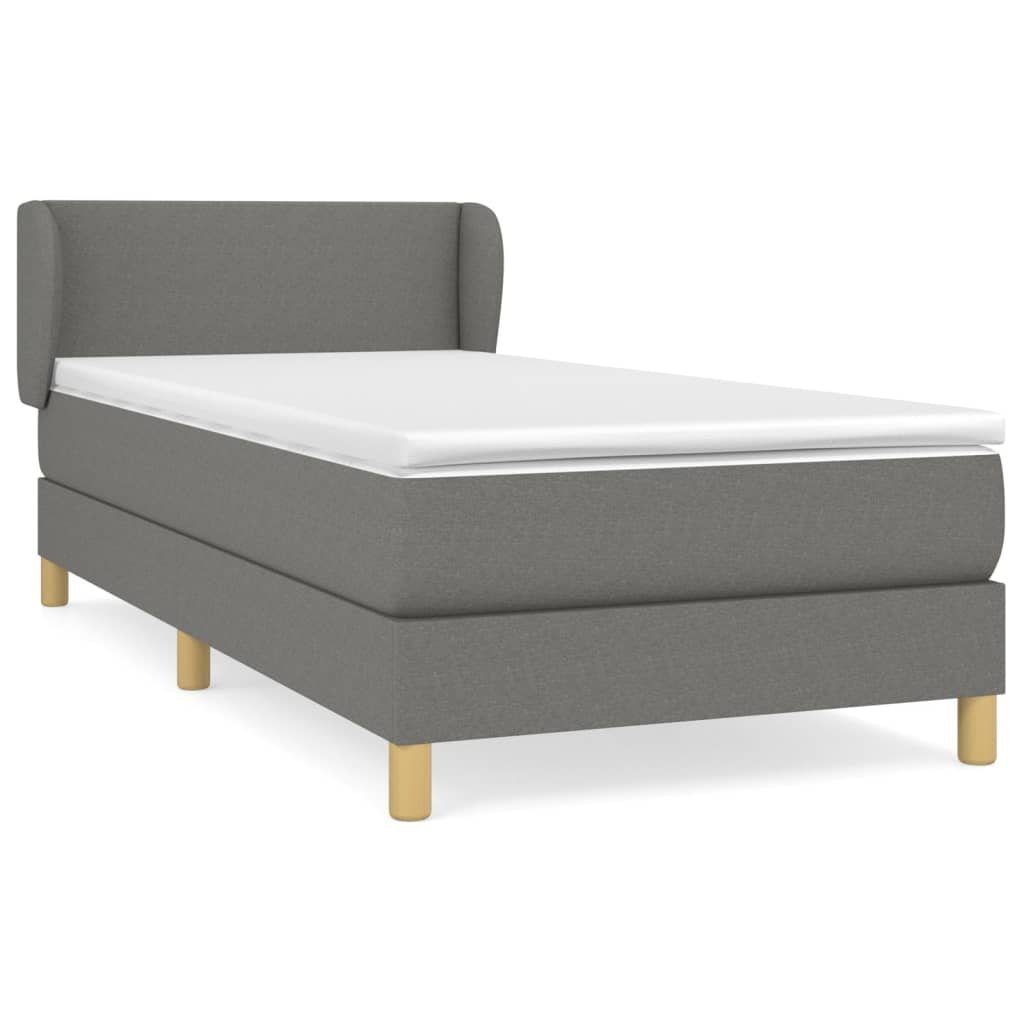 Boxspringbett 90 x 200 cm Boxspringbett mit Matratze Dunkelgrau 90x200 cm Stoff Bett