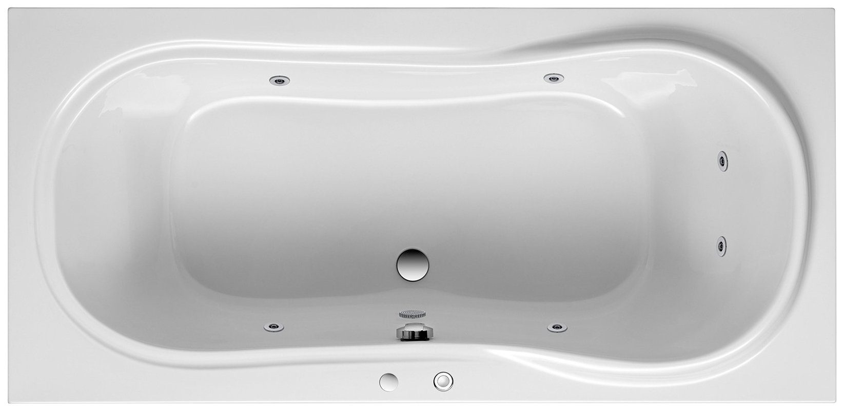 OTTOFOND Whirlpool-Badewanne Palma, (Komplett-Set, 1-tlg), Typ 1, chrom
