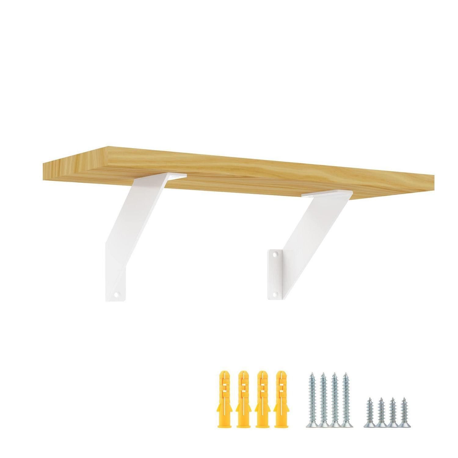 LuxusKollektion Wandregalhalter Regalhalterung Weiß 15cm 2er-Set, 2-tlg.