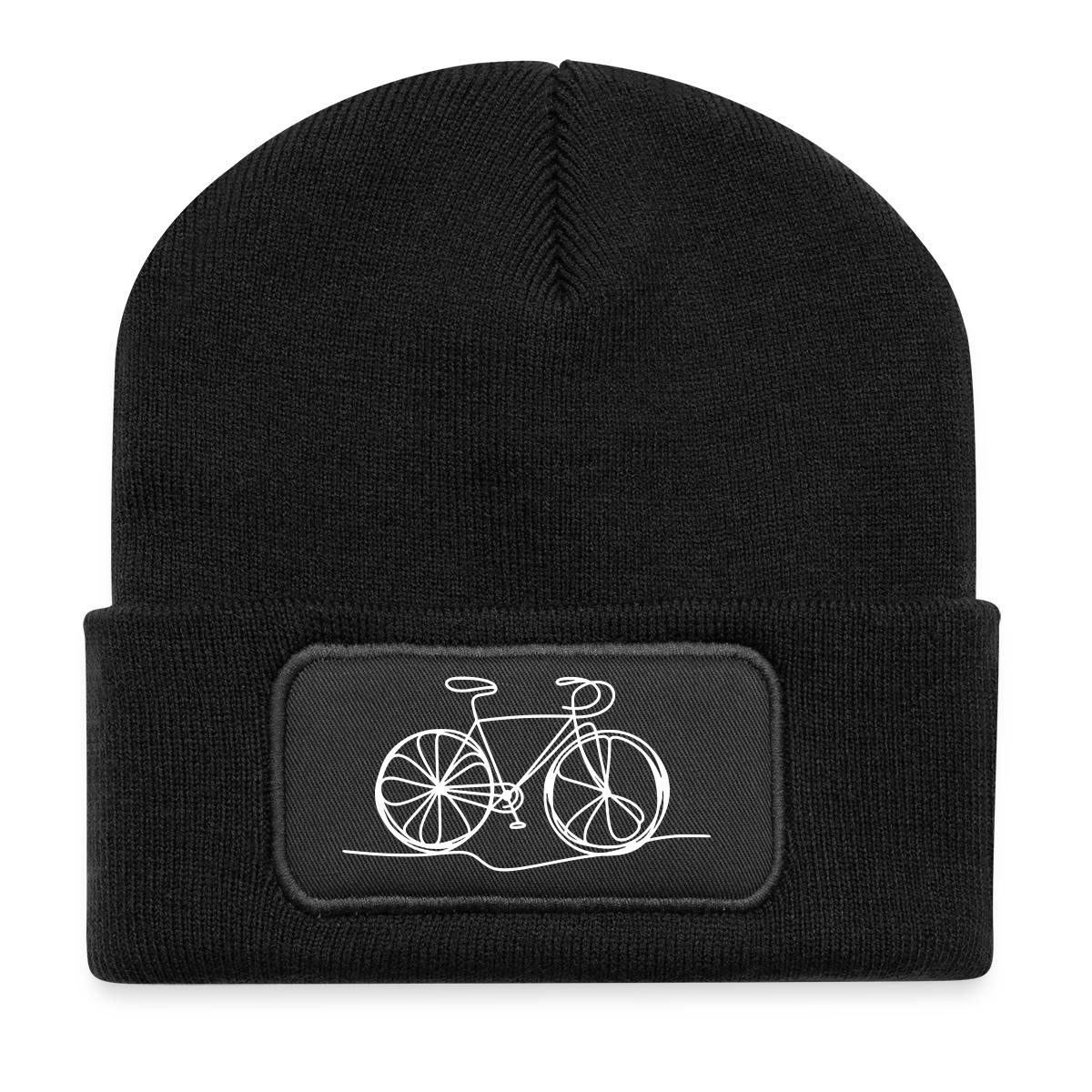 Spreadshirt Beanie Fahrrad in einer Linie Rad Bike Recycelte Patch Beanie (1-St)
