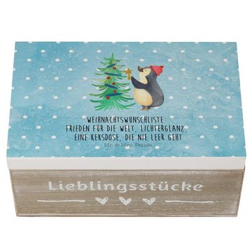 Mr. & Mrs. Panda Dekokiste Pinguin Weihnachtsbaum - Eisblau - Geschenk, Kiste, Weihnachtsdeko, W (1 St)