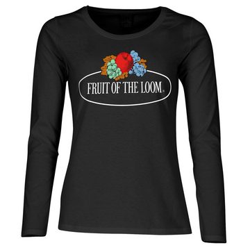 Fruit of the Loom Longsleeve Damen Langarm T-Shirt mit Vintage-Logo