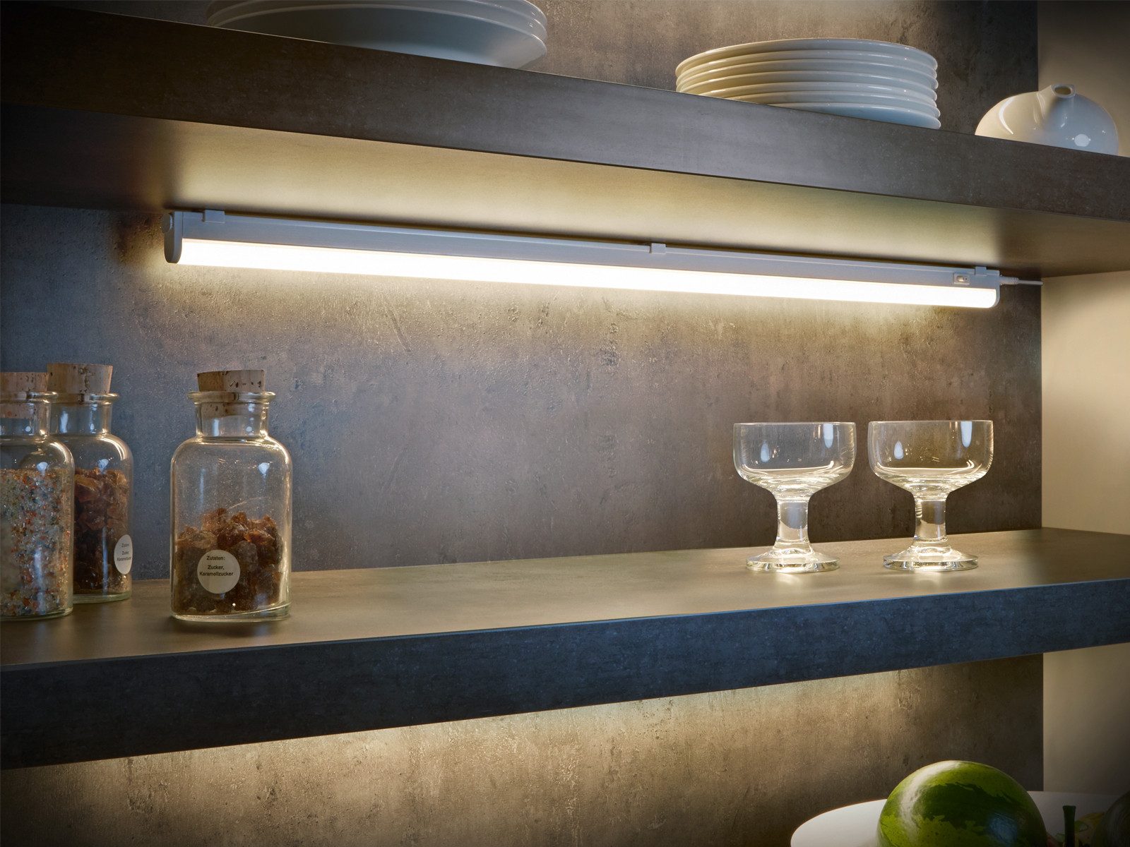 TRIO Leuchten LED Unterbauleuchte, 230V Direktanschluss, LED fest integriert, Warmweiß, 2er SET Unterbau-Leisten Küchenbeleuchtung, Unterbaulichter Küche 84cm