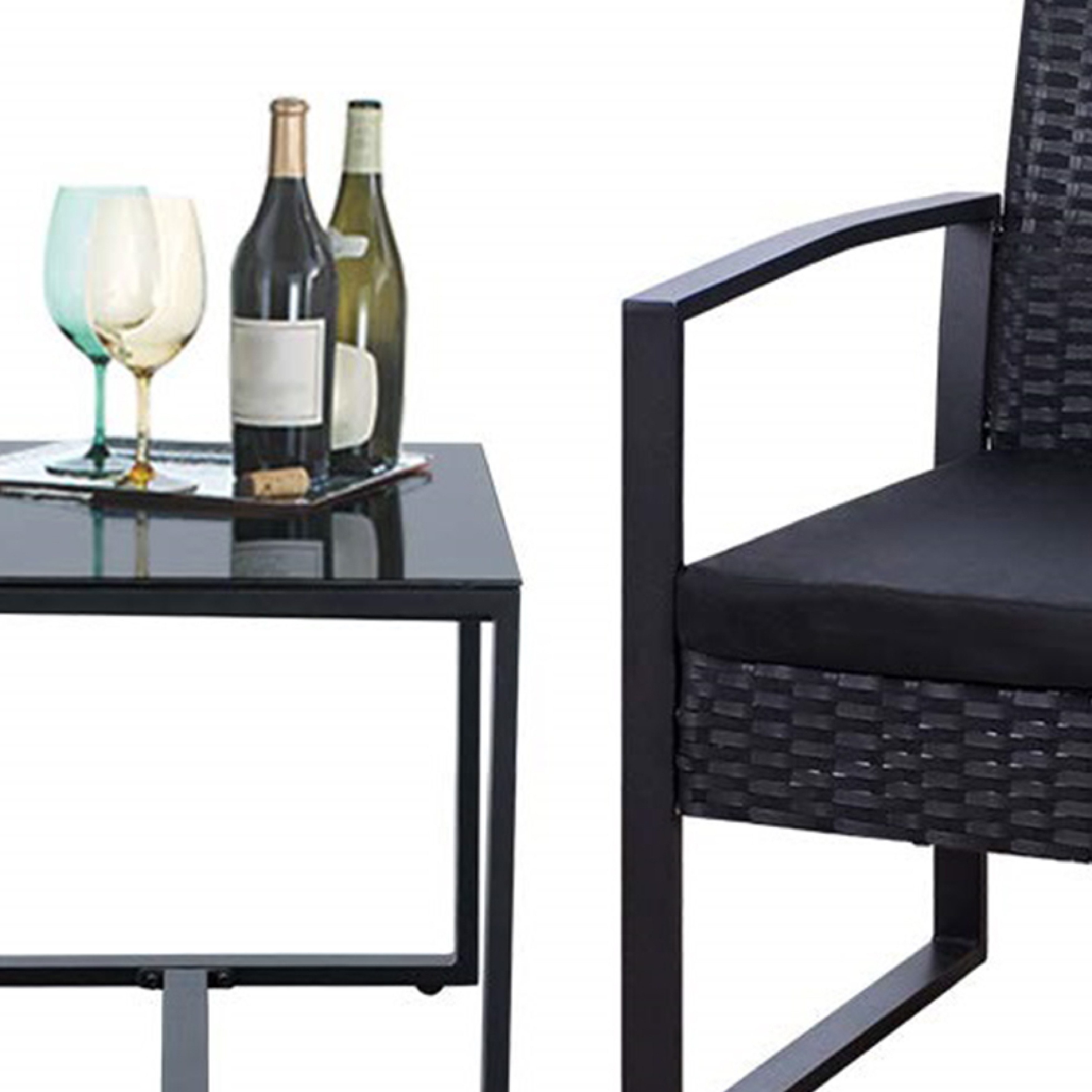 TPFGarden Gartenlounge-Set Sheffield, (Gartenmöbel Set - Gartengarnitur für 2 Personen, Lounge Set 3-teilig - Streckmetall anthrazit), (2x Sessel und 1x Beistelltisch)