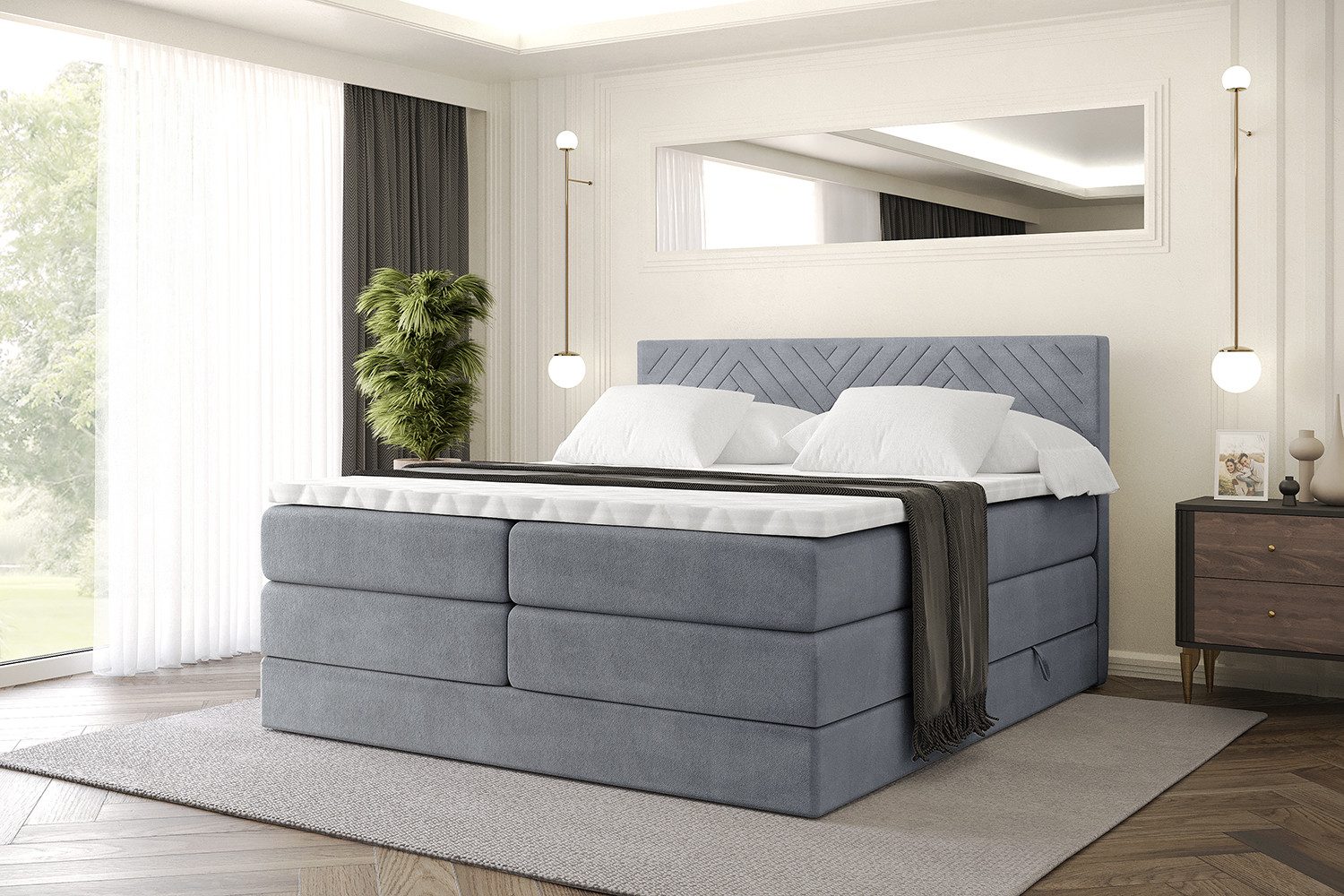 ALTDECOR Boxspringbett VEXA KING (Multipocket-Matratze H4, günstig online kaufen