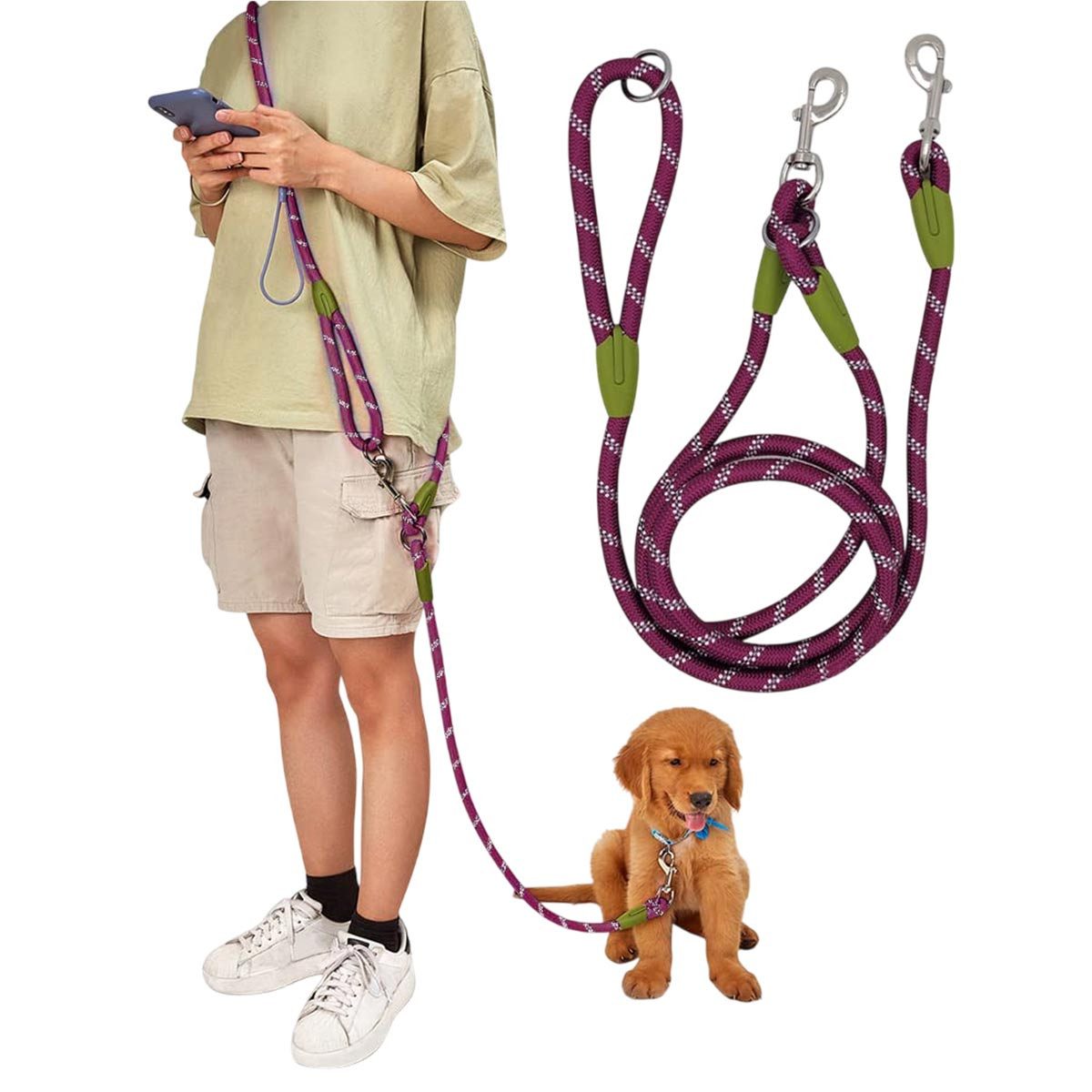 Refttenw Hundeleine Freihandleinen Hundeleine,schleppleine,Reflektierend,250cm