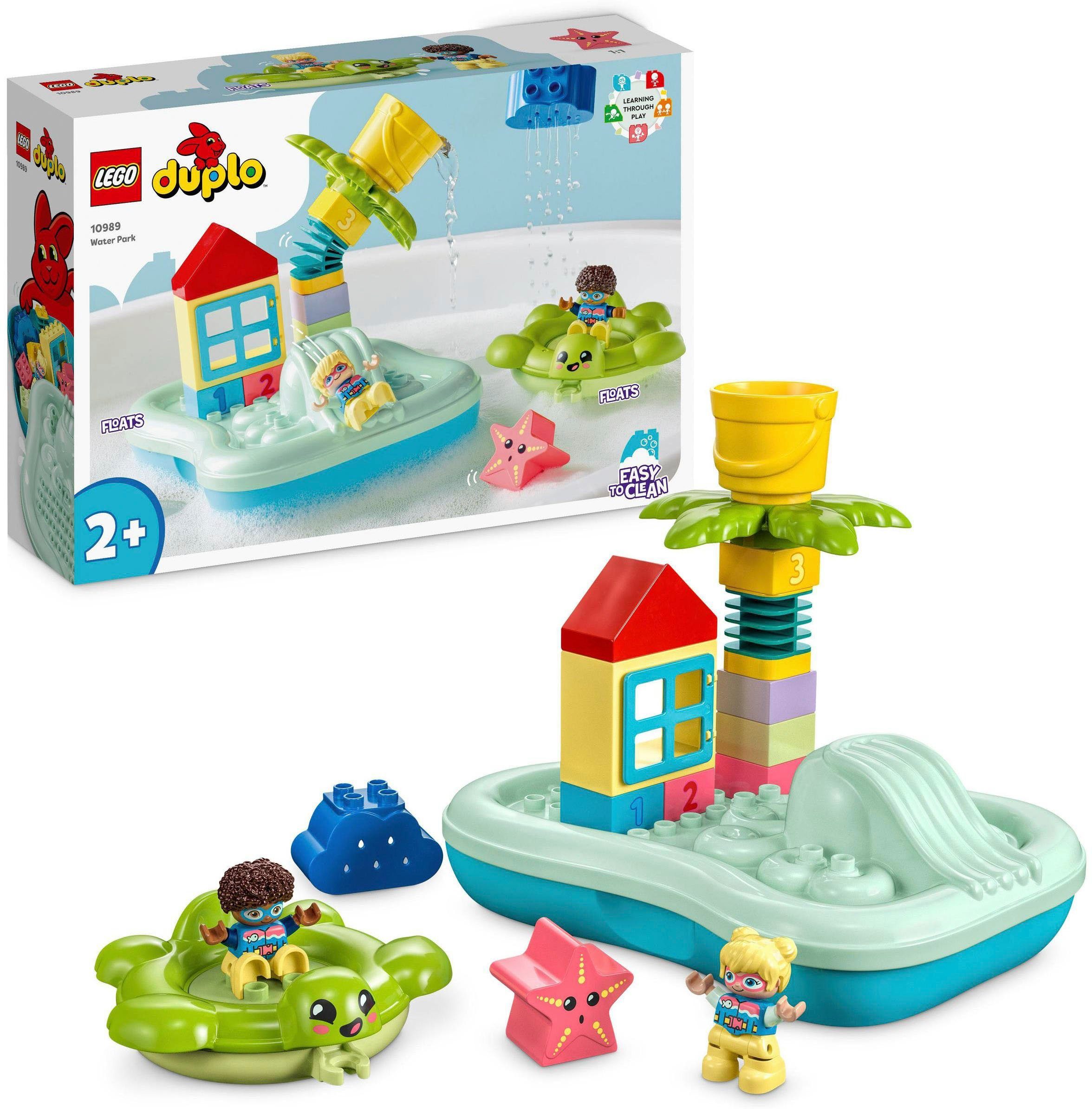 Planschen Wasserrutsche DUPLO, (10989), St), Funktionen LEGO® zum LEGO® Wassereimer Europe, Menge Erkunden, in Konstruktionsspielsteine Made (19 anderem ein Jede unter zum