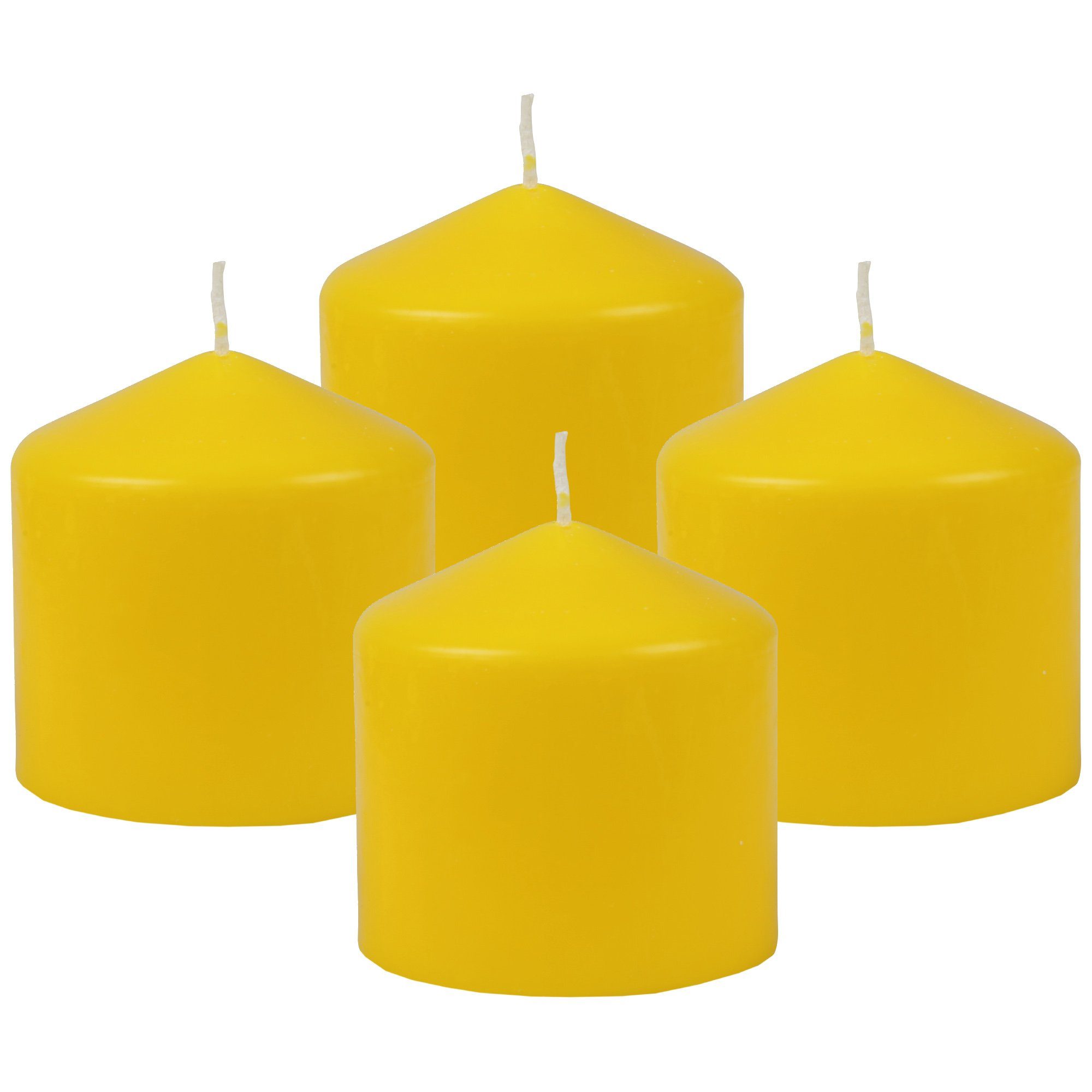 HS Candle Stumpenkerze Blockkerze (3-tlg), Wachskerzen Ø8cm x 8cm - Kerze in vielen Farben